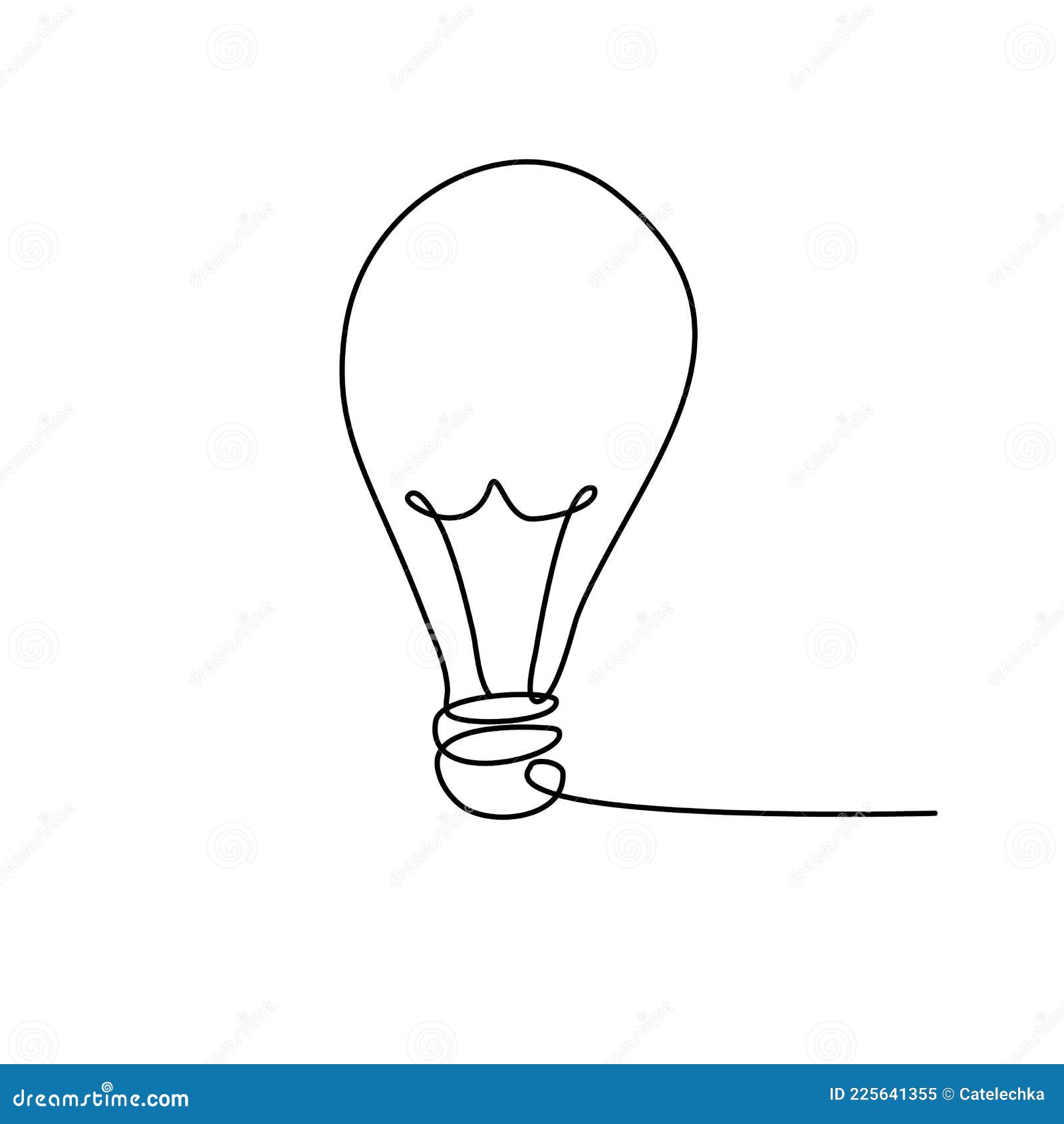 light bulb in continuous line drawing. sketchy idea concept. outline simple artwork with editable stroke. 
