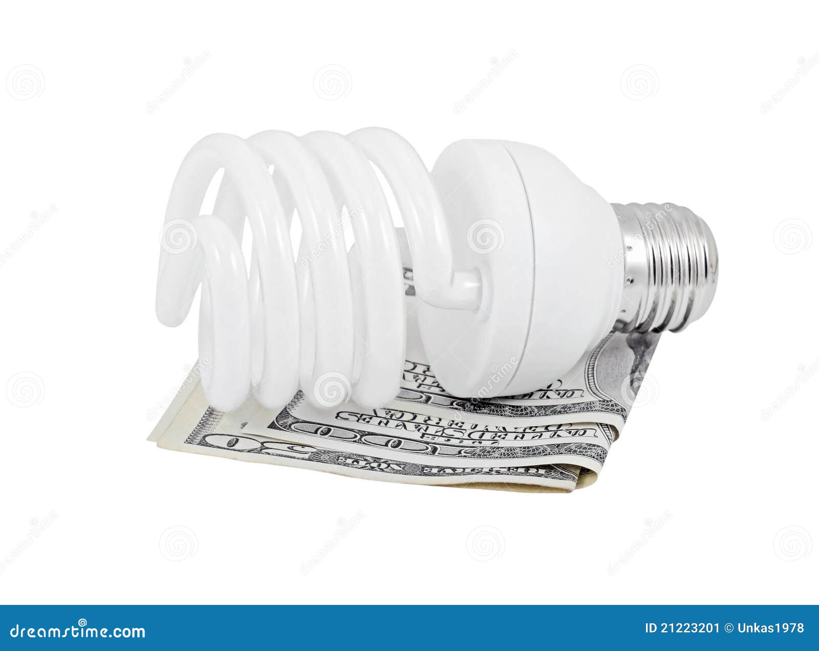Light bulb and and dollar stock image. Image of electric 21223201