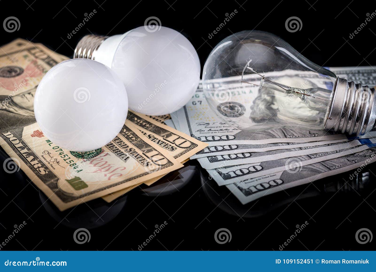 Light Bulb with Dollar Isolated Stock Image Image of wealth, currency