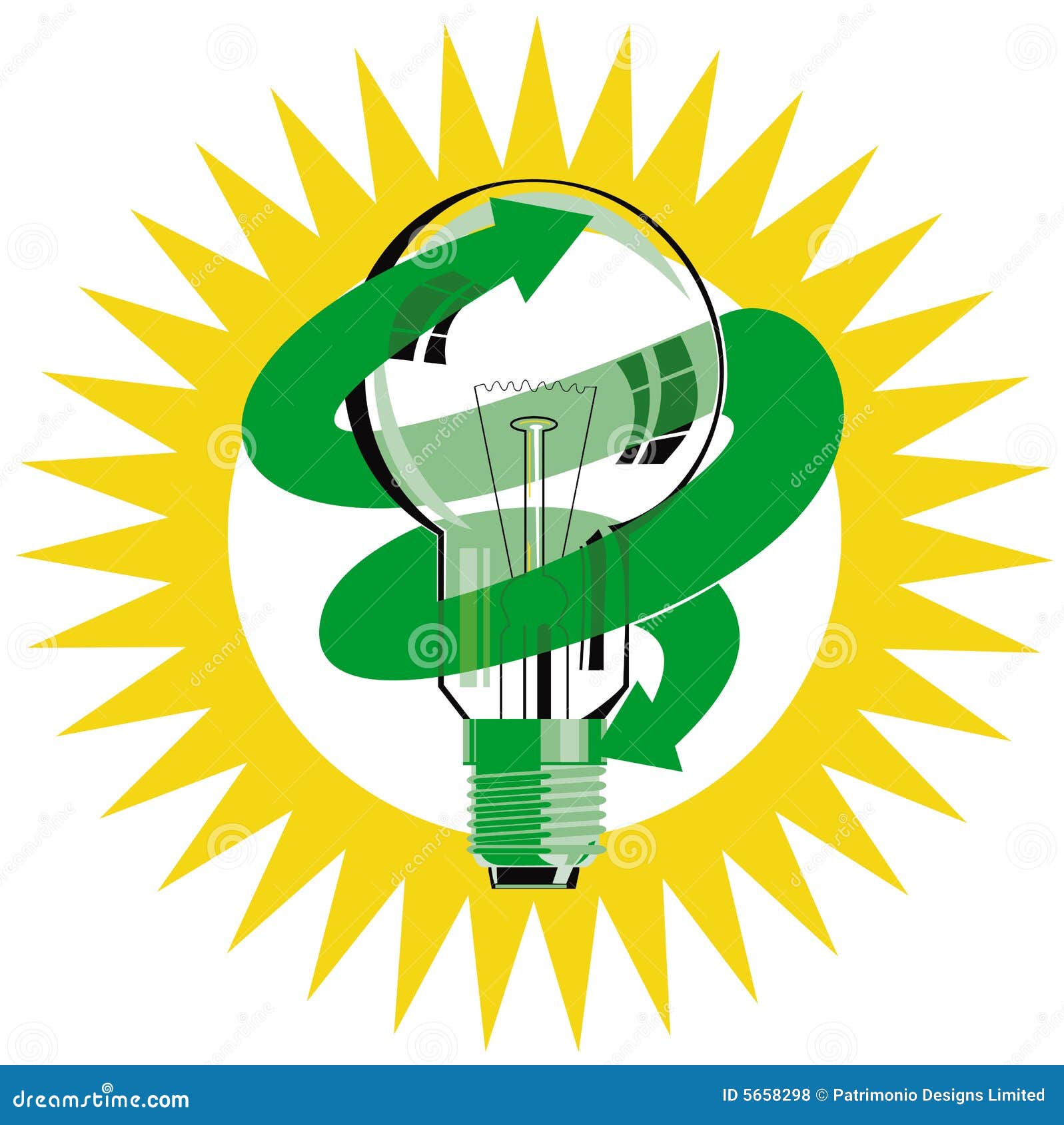 Light bulb energy saving stock illustration. Illustration of