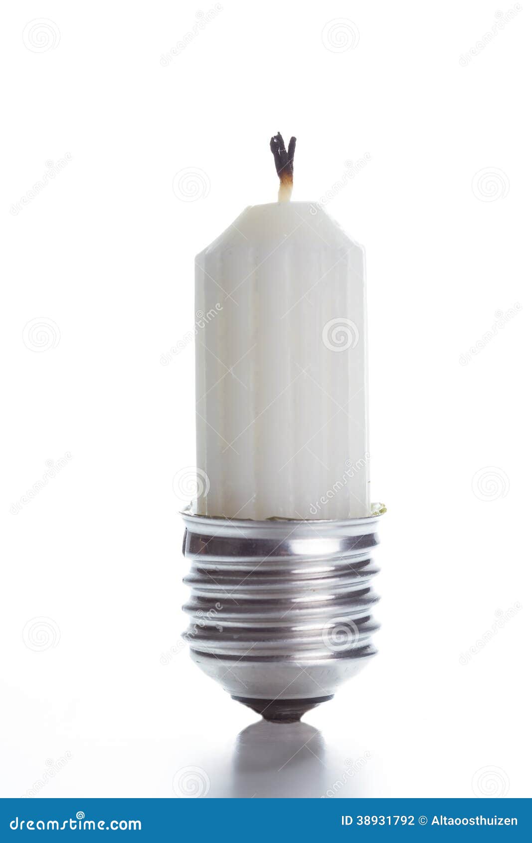 Light Bulb Fitting with No Glass and Candle Stock Photo Image of