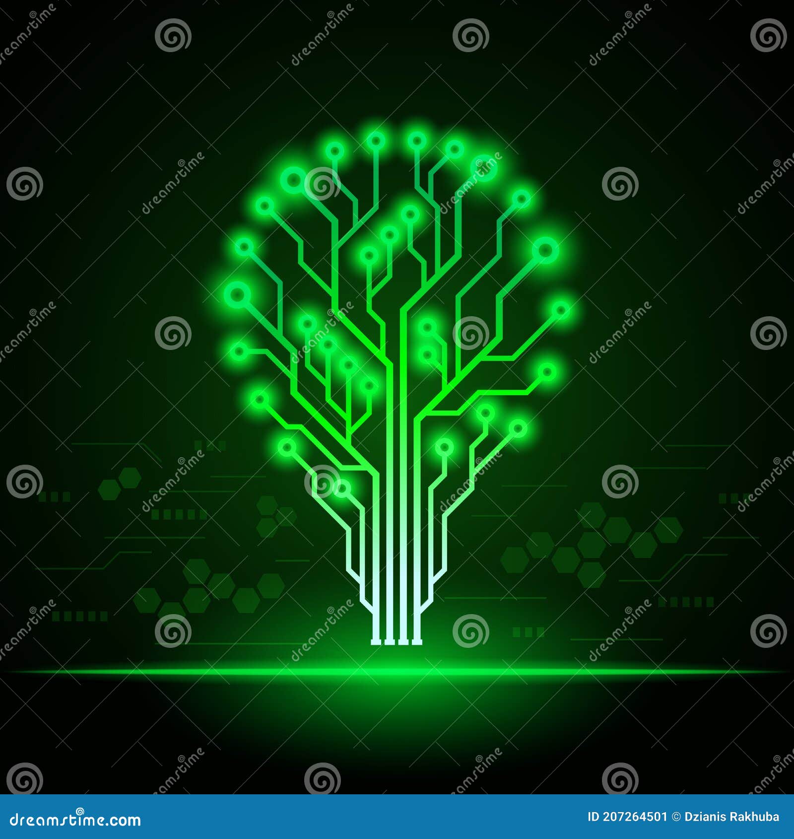 Light Bulb in Form of Printed Circuit Board Stock Illustration