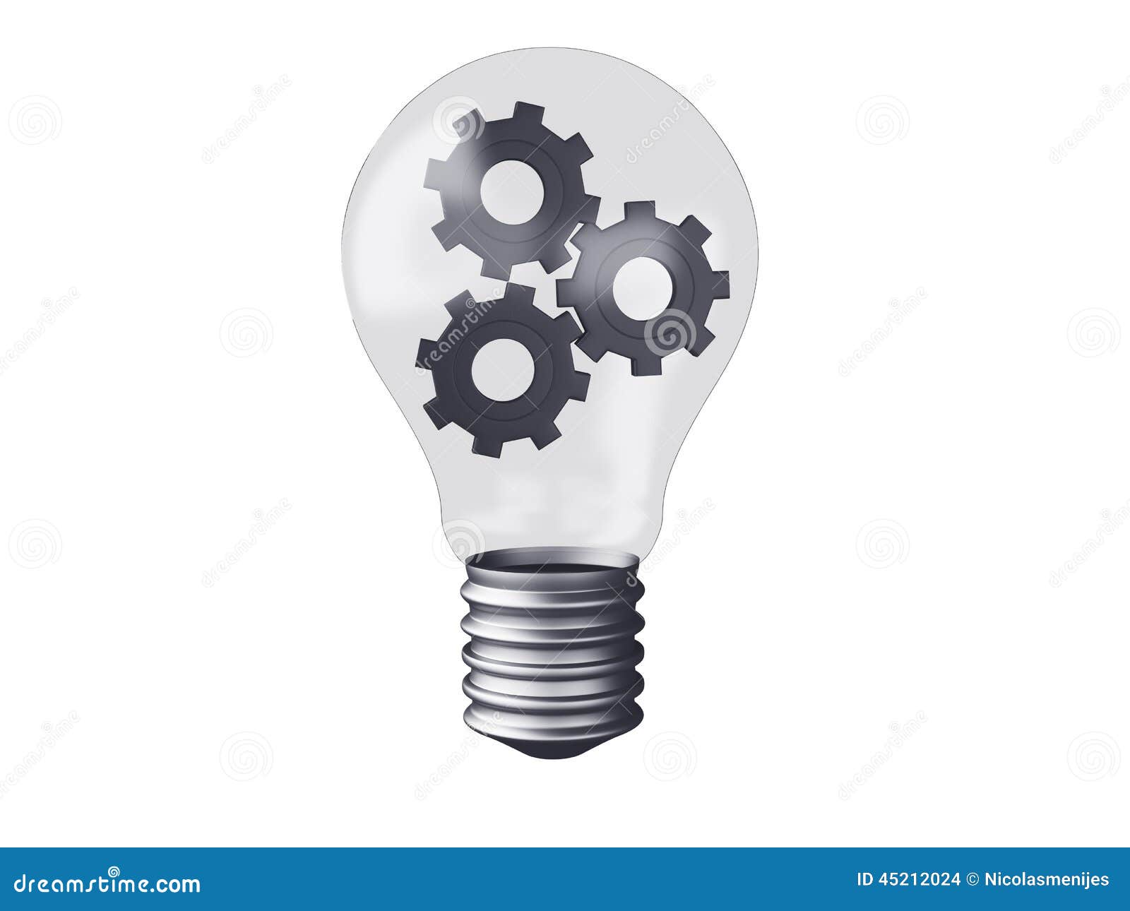 Light Bulb with Gears. Business Concept Stock Illustration