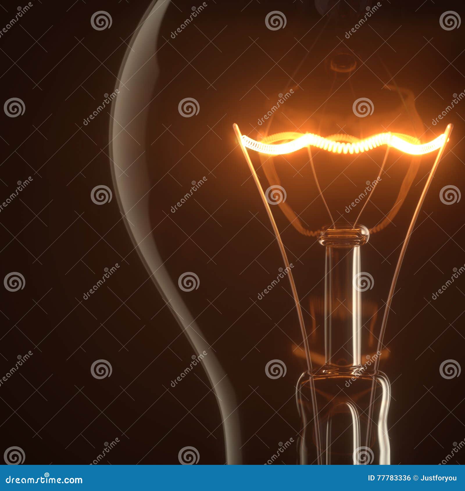 Light Bulb with Glow. 3D Illustration Stock Photo Illustration of