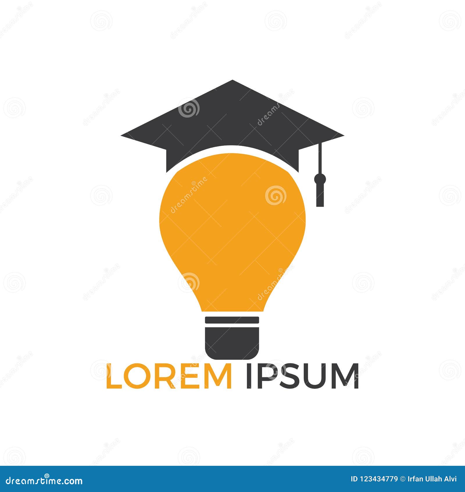 Light Bulb And Graduation Cap Logo Stock Vector Illustration Of