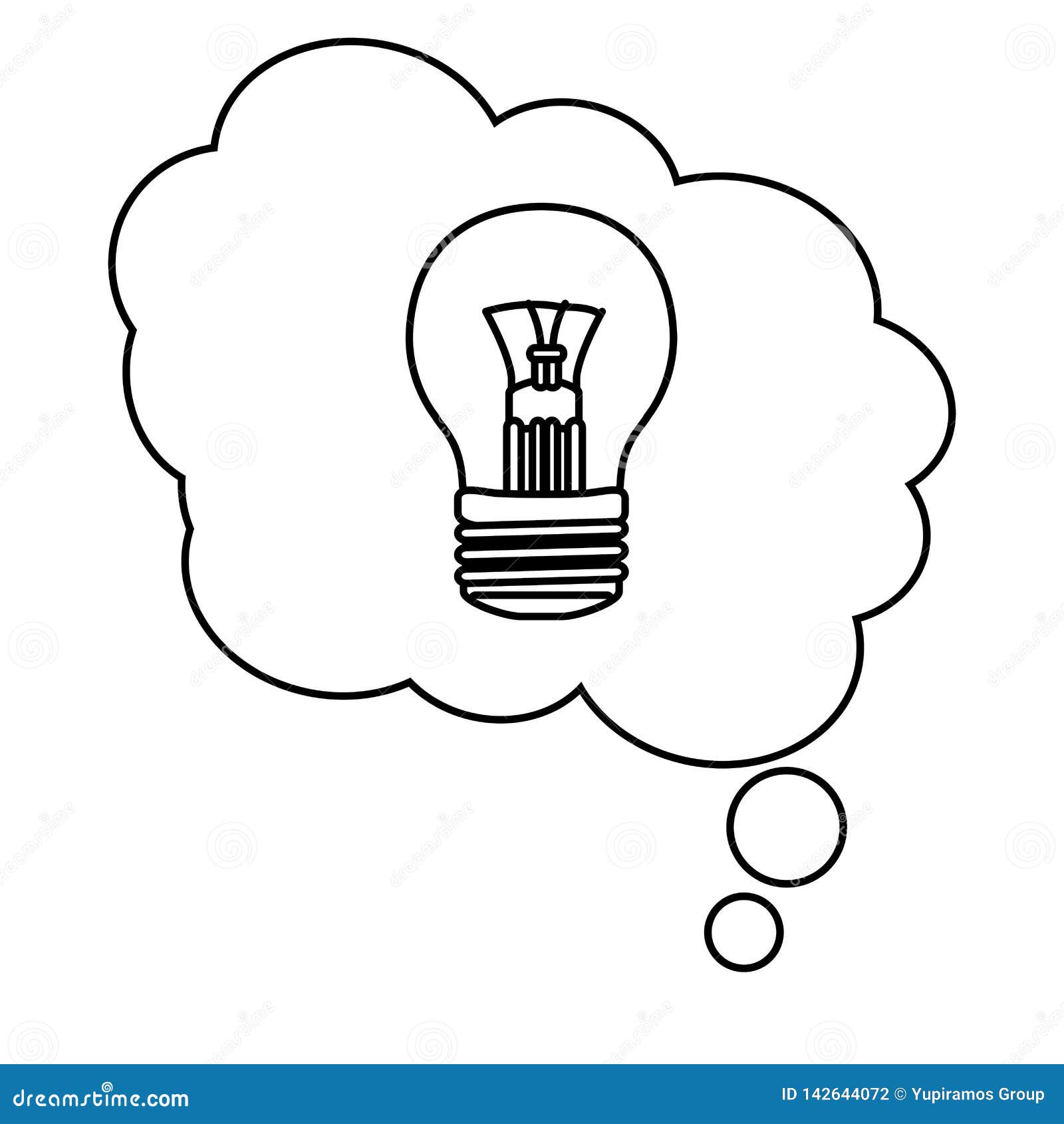 Light bulb idea cartoon stock vector. Illustration of black - 142644072