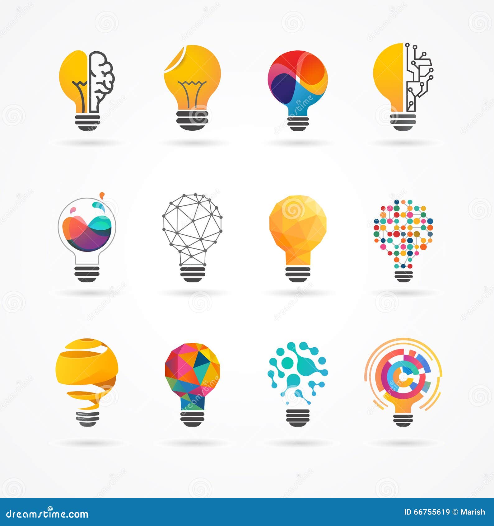 light bulb - idea, creative, technology icons