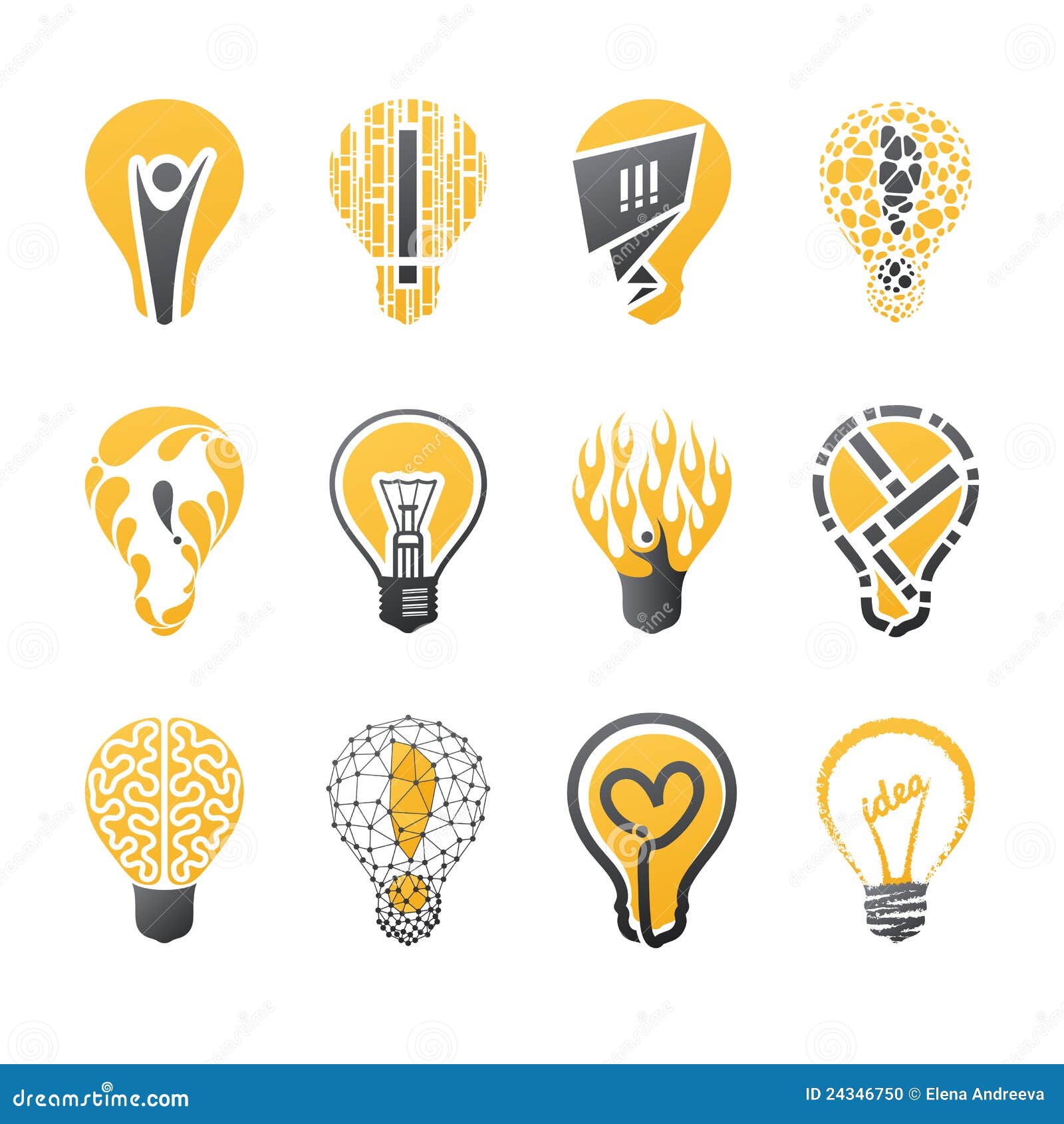 light bulb idea.  logo template set.