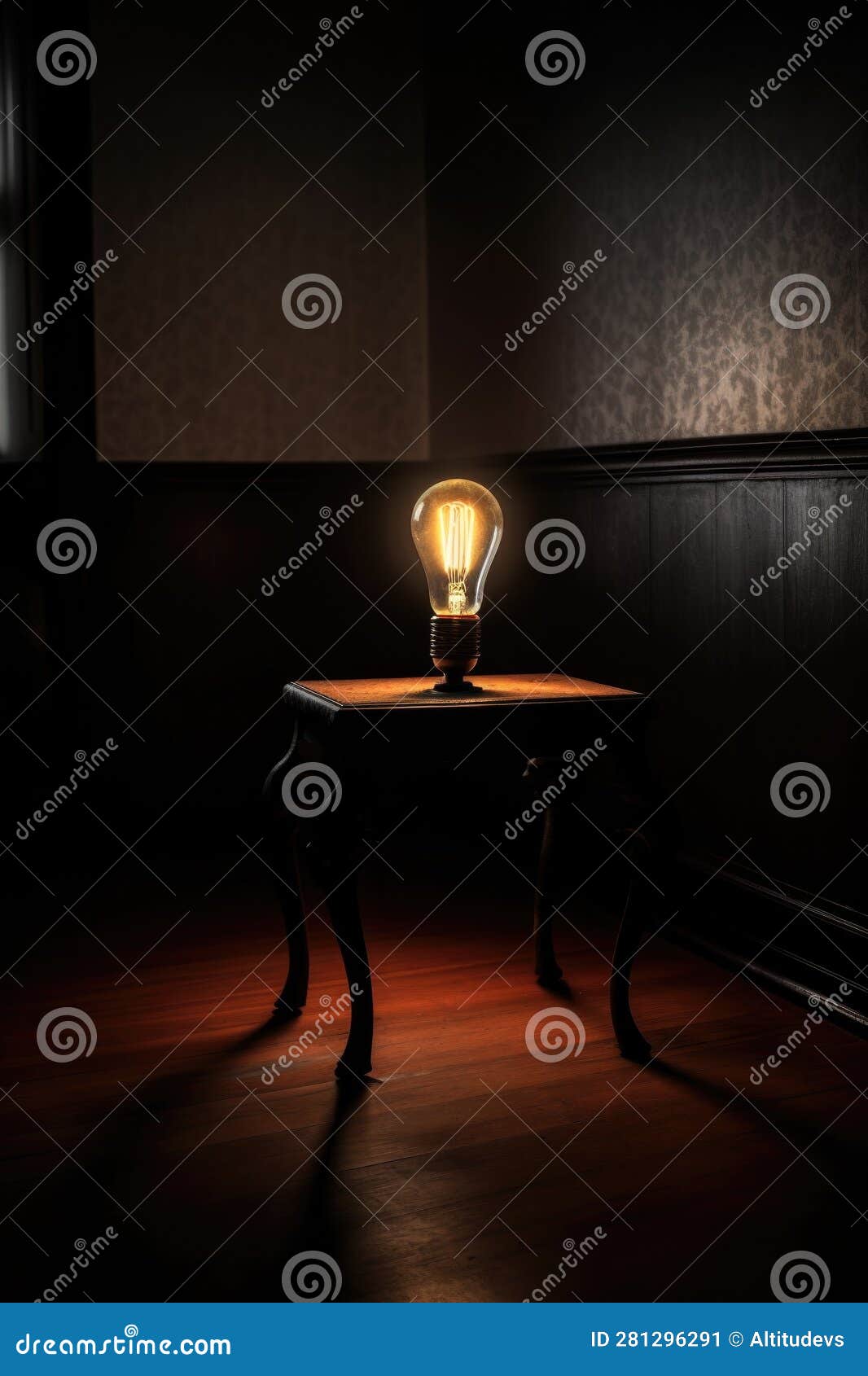 Light Bulb Illuminating a Dark Room Stock Image Image of creativity