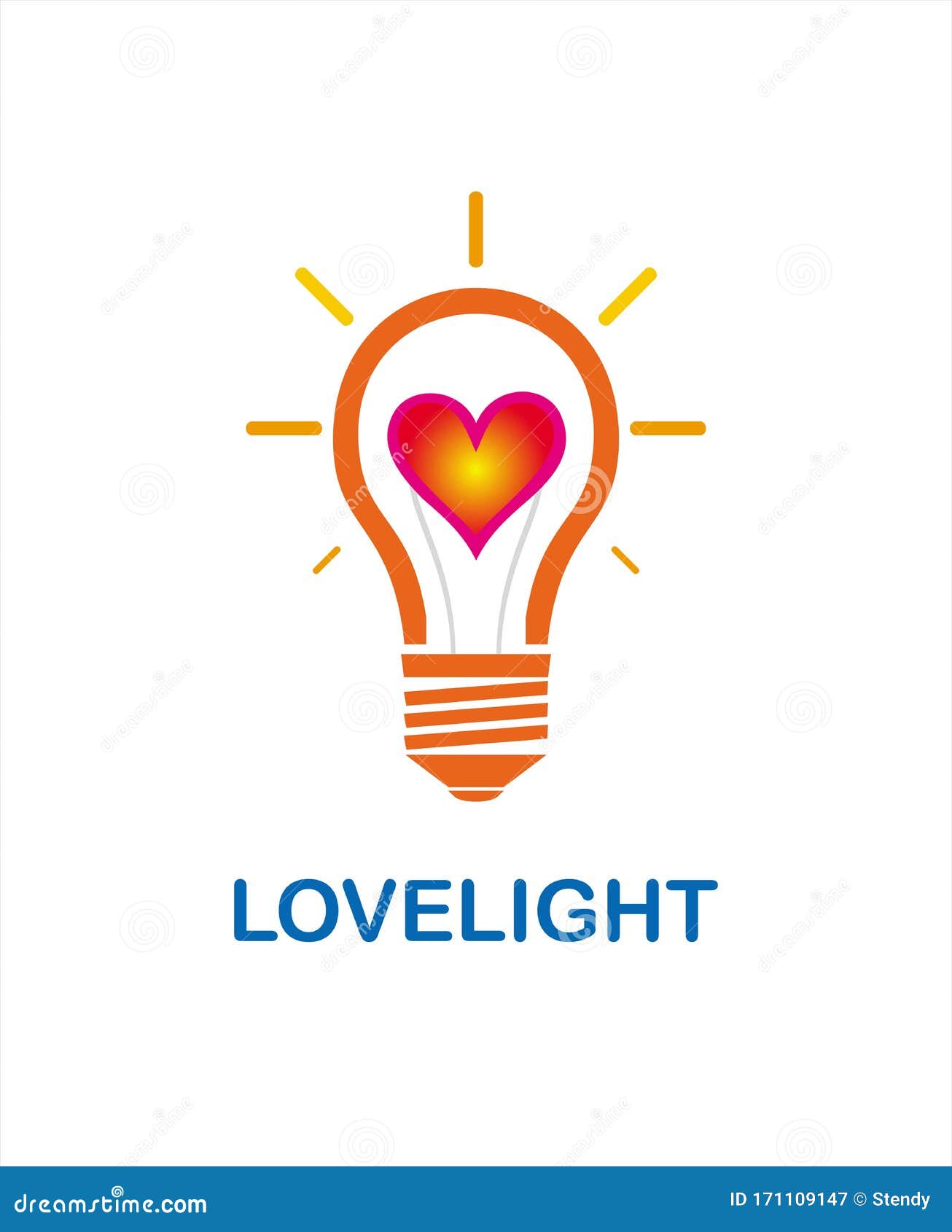 Light bulb lovelight stock vector. Illustration of loveheart 171109147