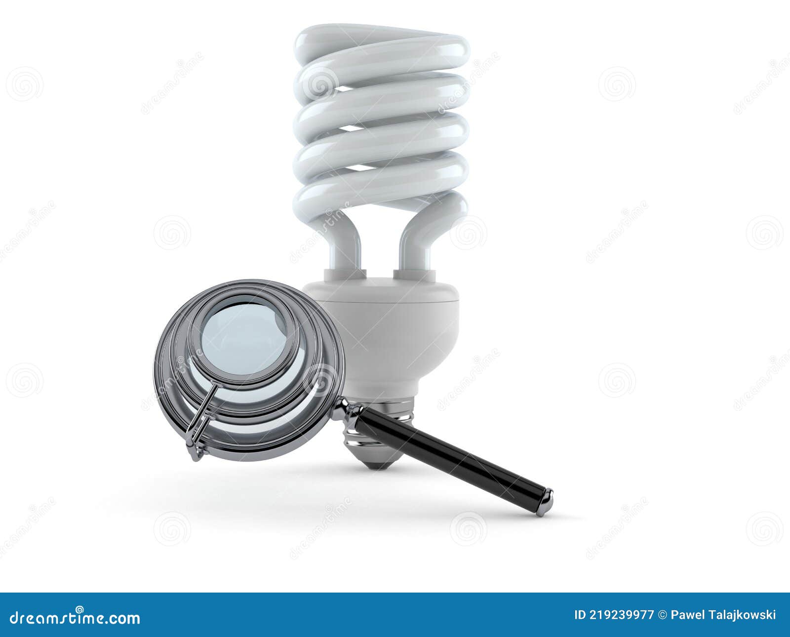 Light Bulb with Magnifying Glass Stock Illustration Illustration of