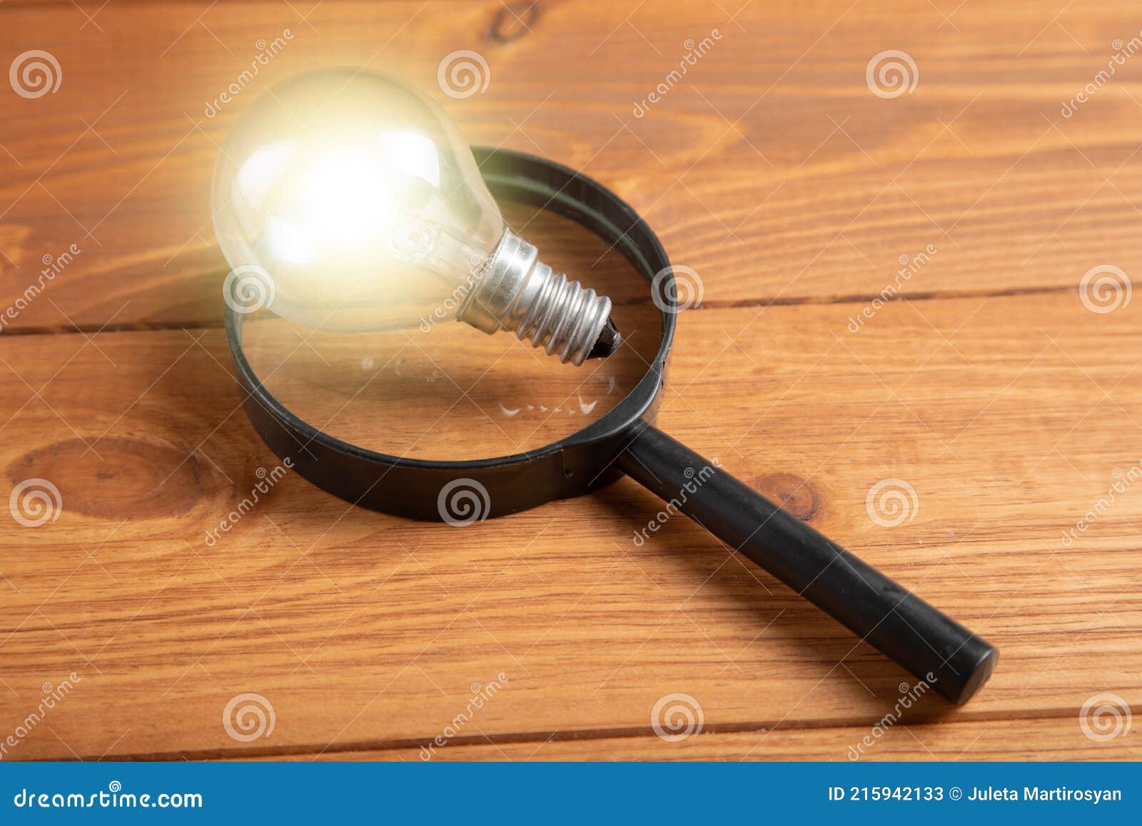 Light Bulb and Magnifying Glass Stock Image Image of presentation