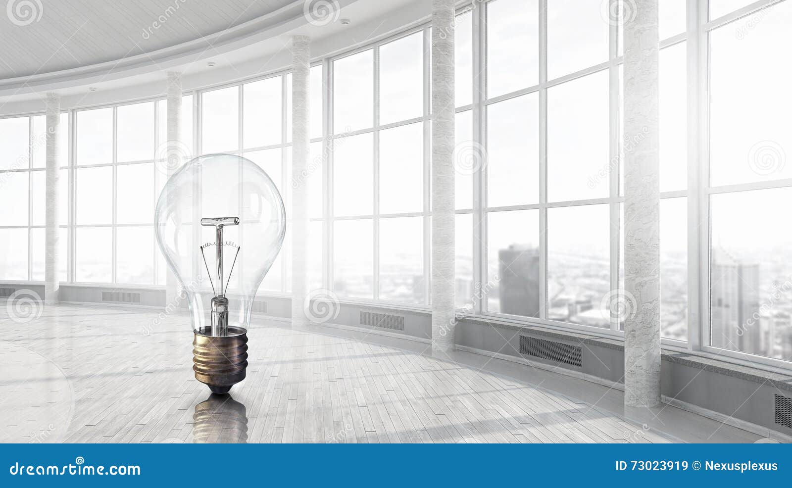 Light Bulb in Modern Office Stock Image Image of modern, cityscape