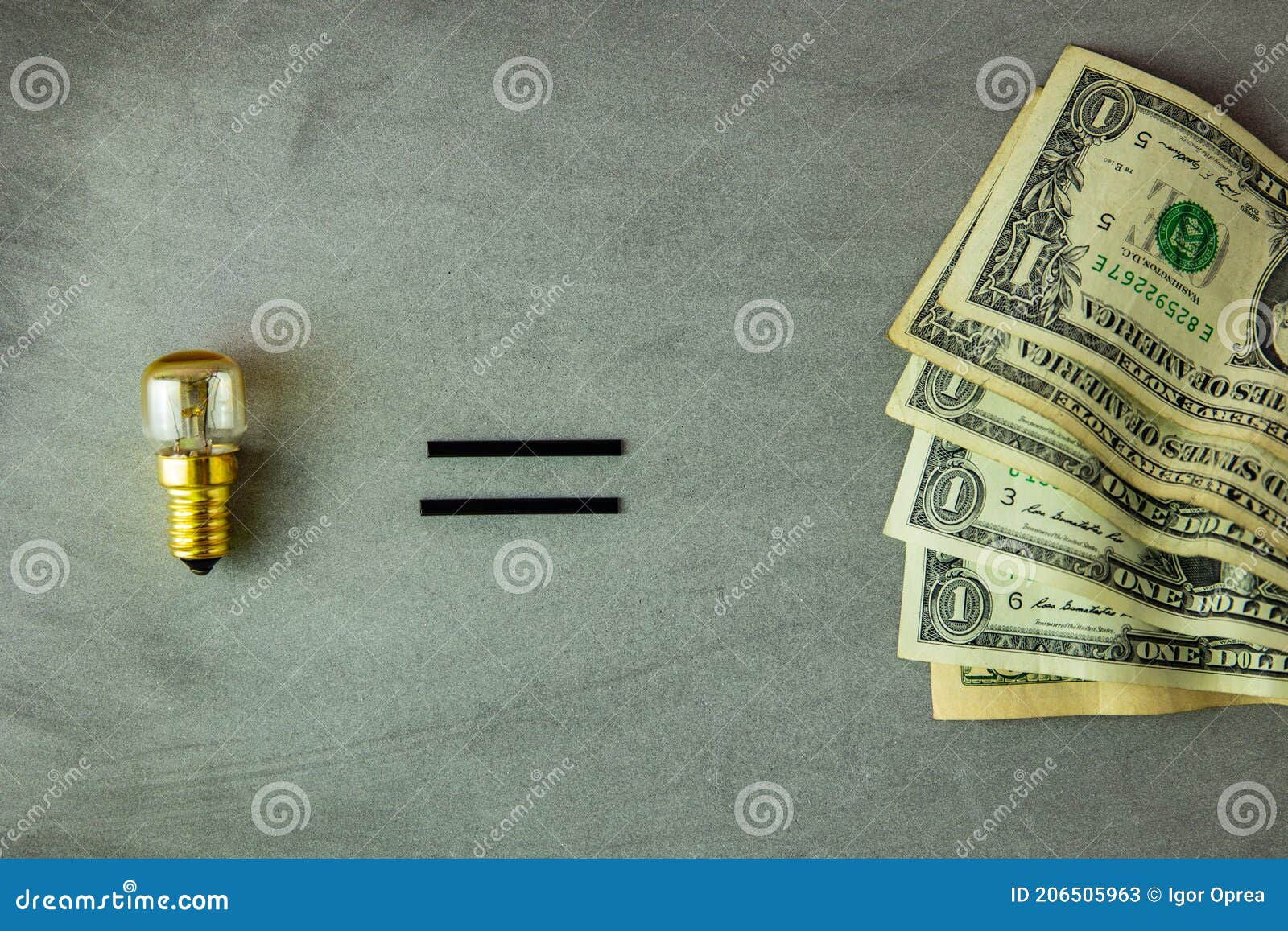 Light Bulb and Money Concept Ideas Make Money Stock Image Image of
