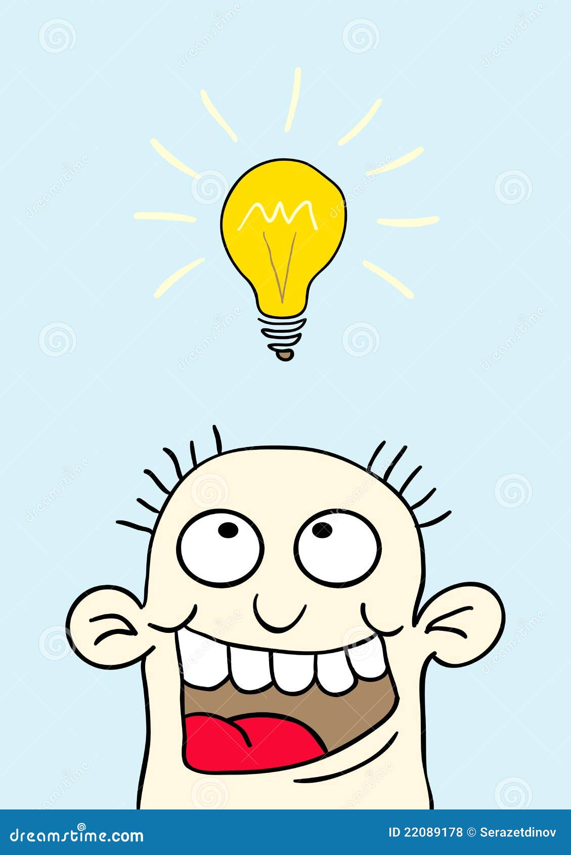 Light bulb over your head stock vector. Illustration of head - 22089178