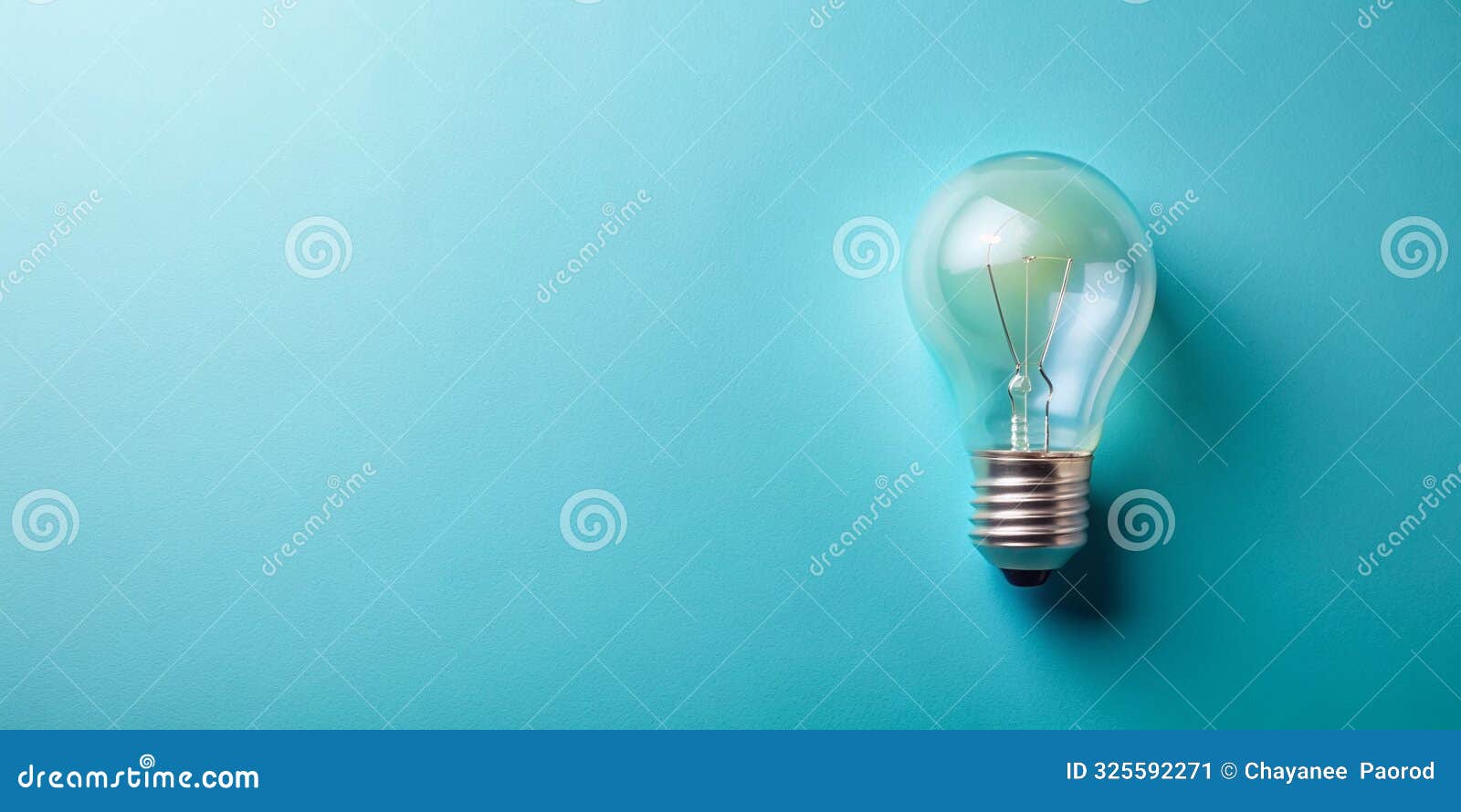 light bulb on pastel blue background concept idea generative by ai