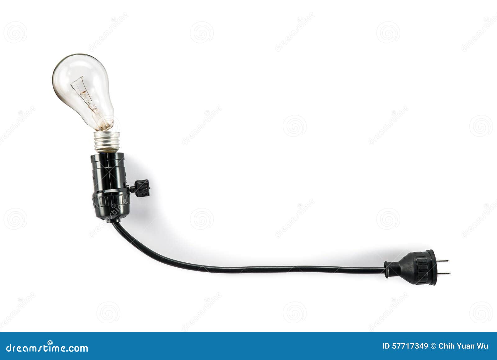 Light Bulb with Plug and Lamp Holder, Broken Stock Image Image of