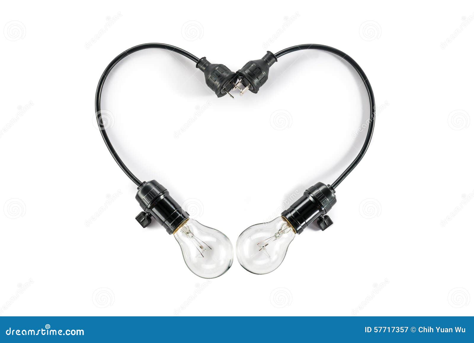 Light Bulb with Plug and Lamp Holder in Heart Shape Stock Image Image