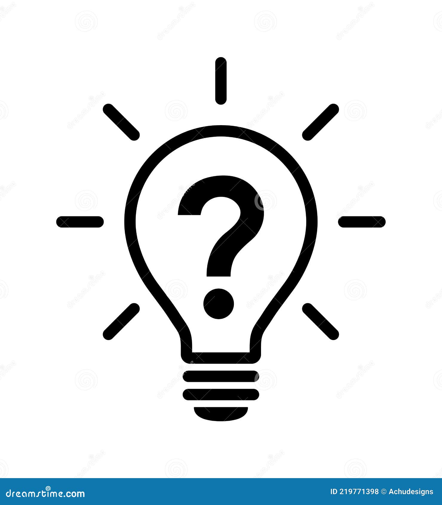 Light bulb question icon stock vector. Illustration of icon 219771398