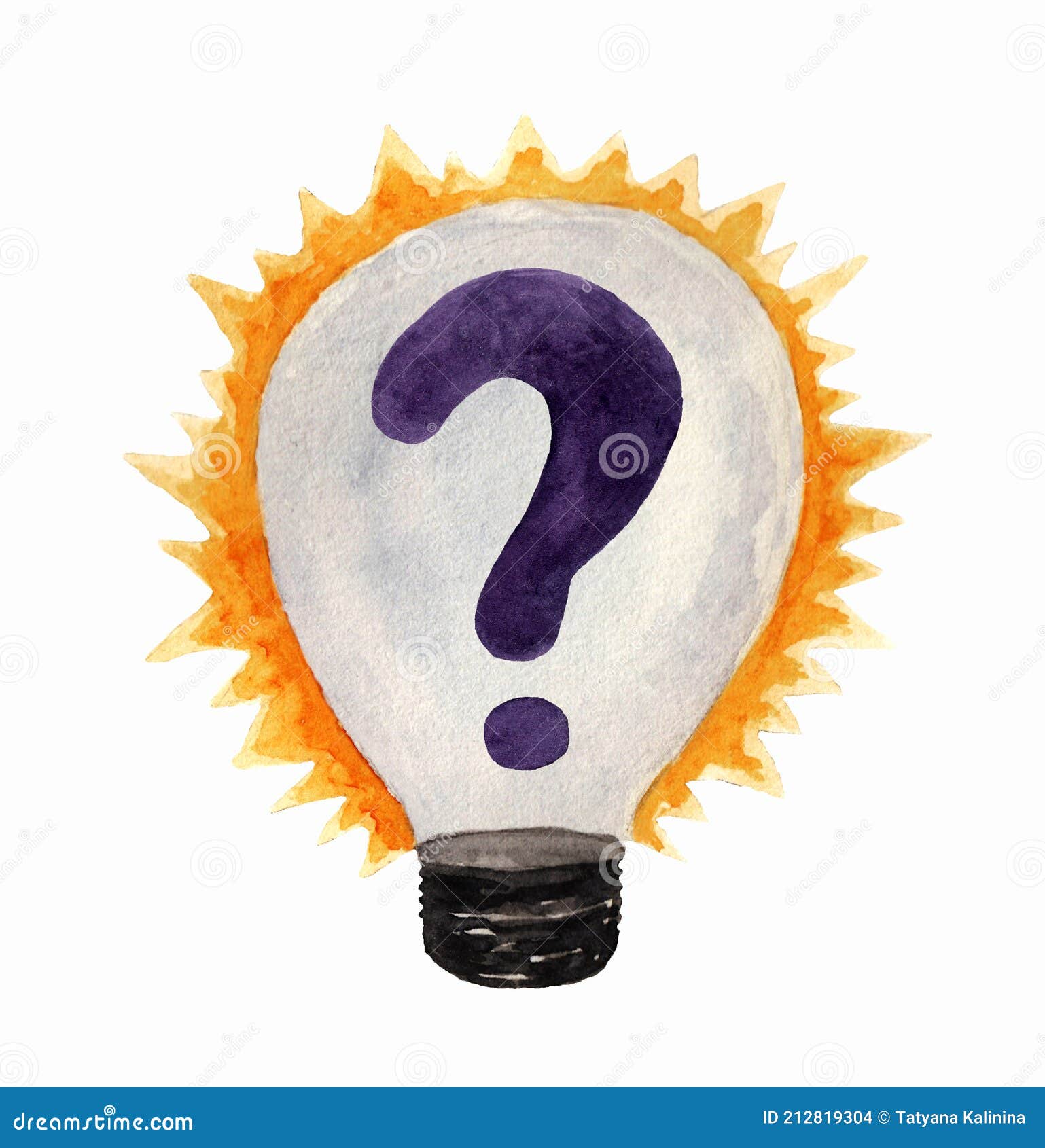Light Bulb with an Question Poin Stock Illustration Illustration of