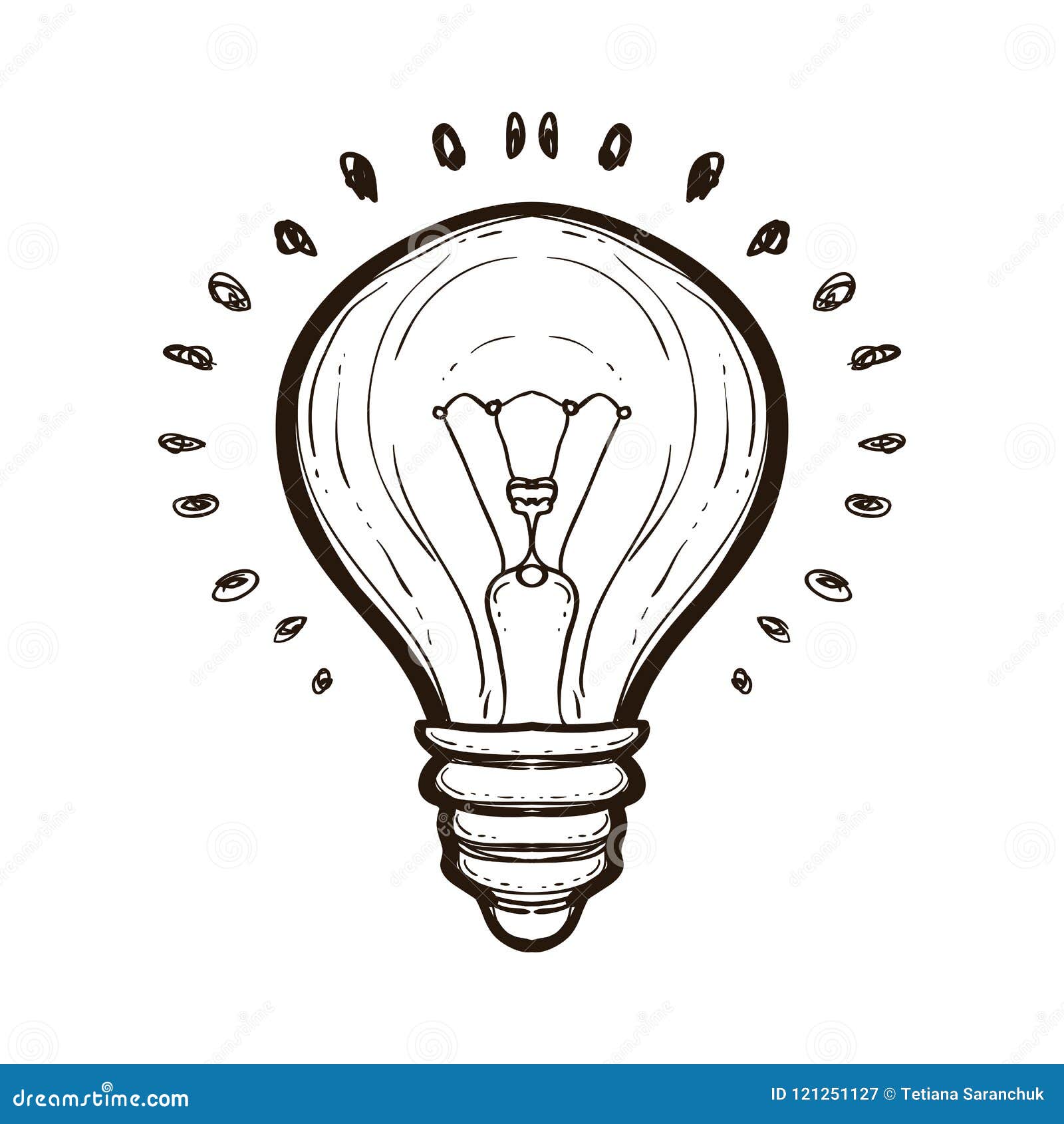 Light Bulb with Shining. Coloring Book for Adults Stock Vector -  Illustration of idea, intelligence: 121251127