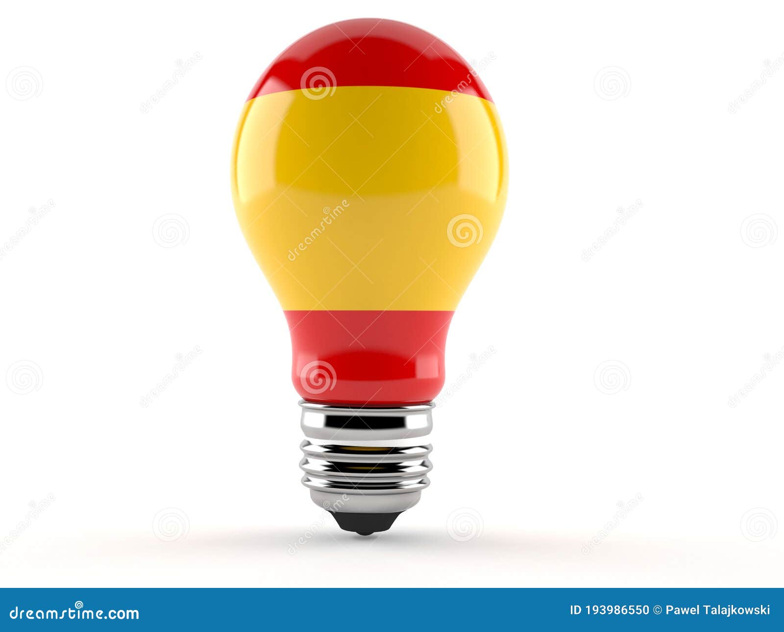 Light Bulb with Spanish Flag Stock Illustration Illustration of