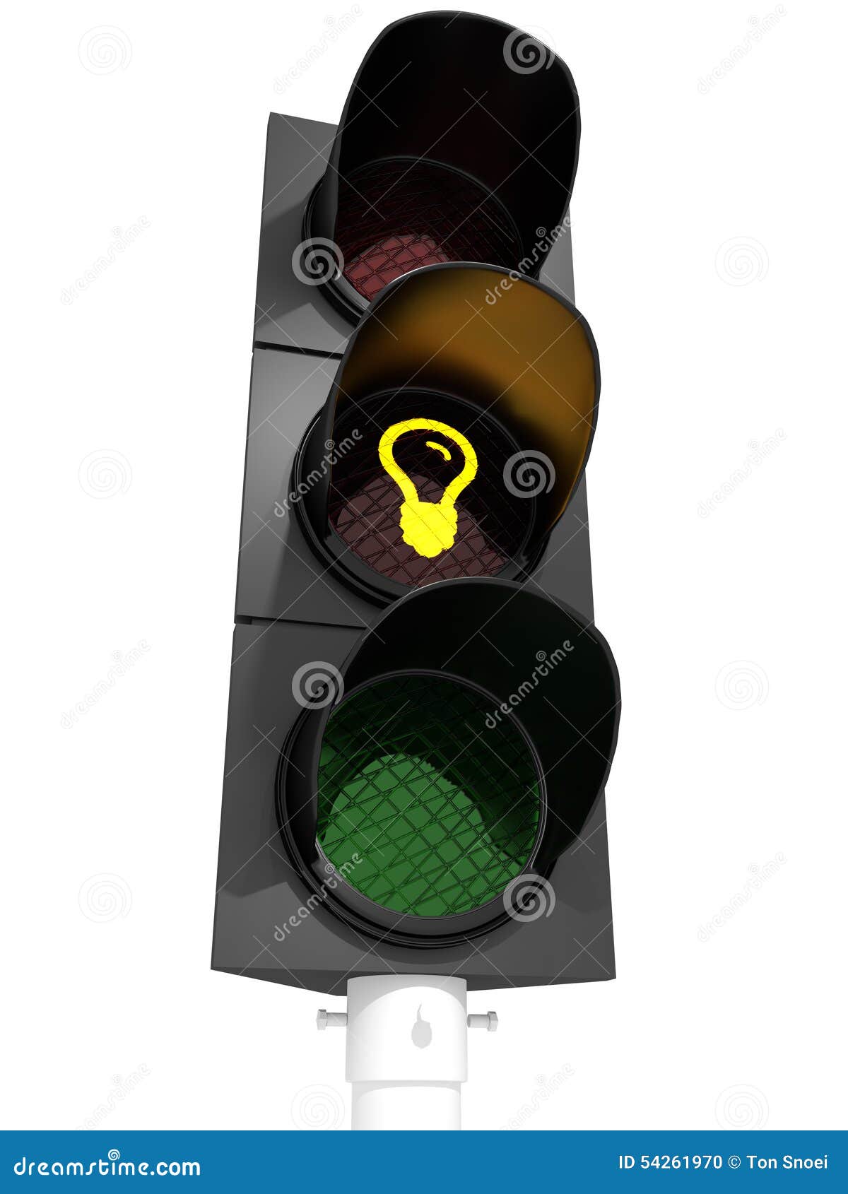 Light Bulb on Traffic Light Stock Illustration Illustration of sign