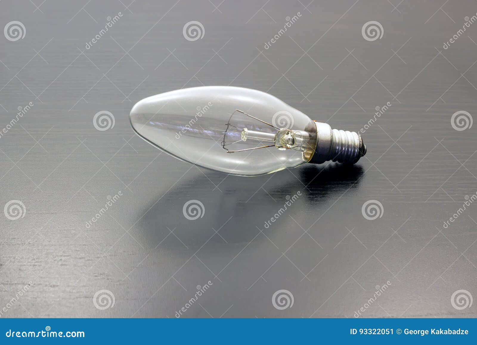Light Bulb Turned Off Over Black Background Stock Image Image of