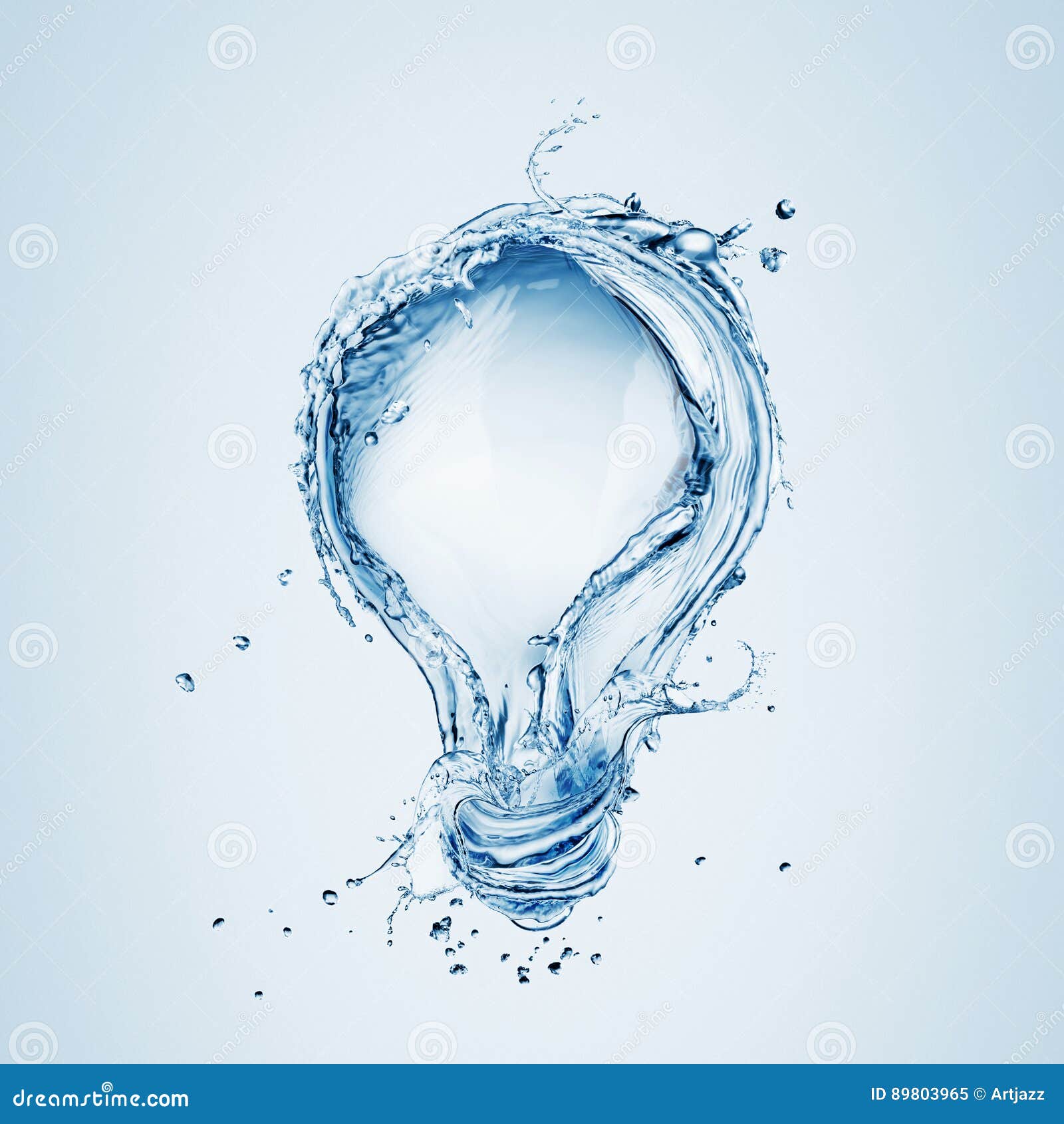Light Bulb from Water Splash Stock Image Image of power, renewable