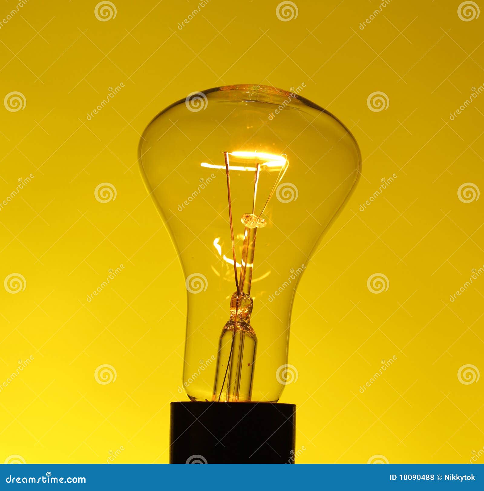 Light bulb on yellow stock photo. Image of macro, closeup 10090488