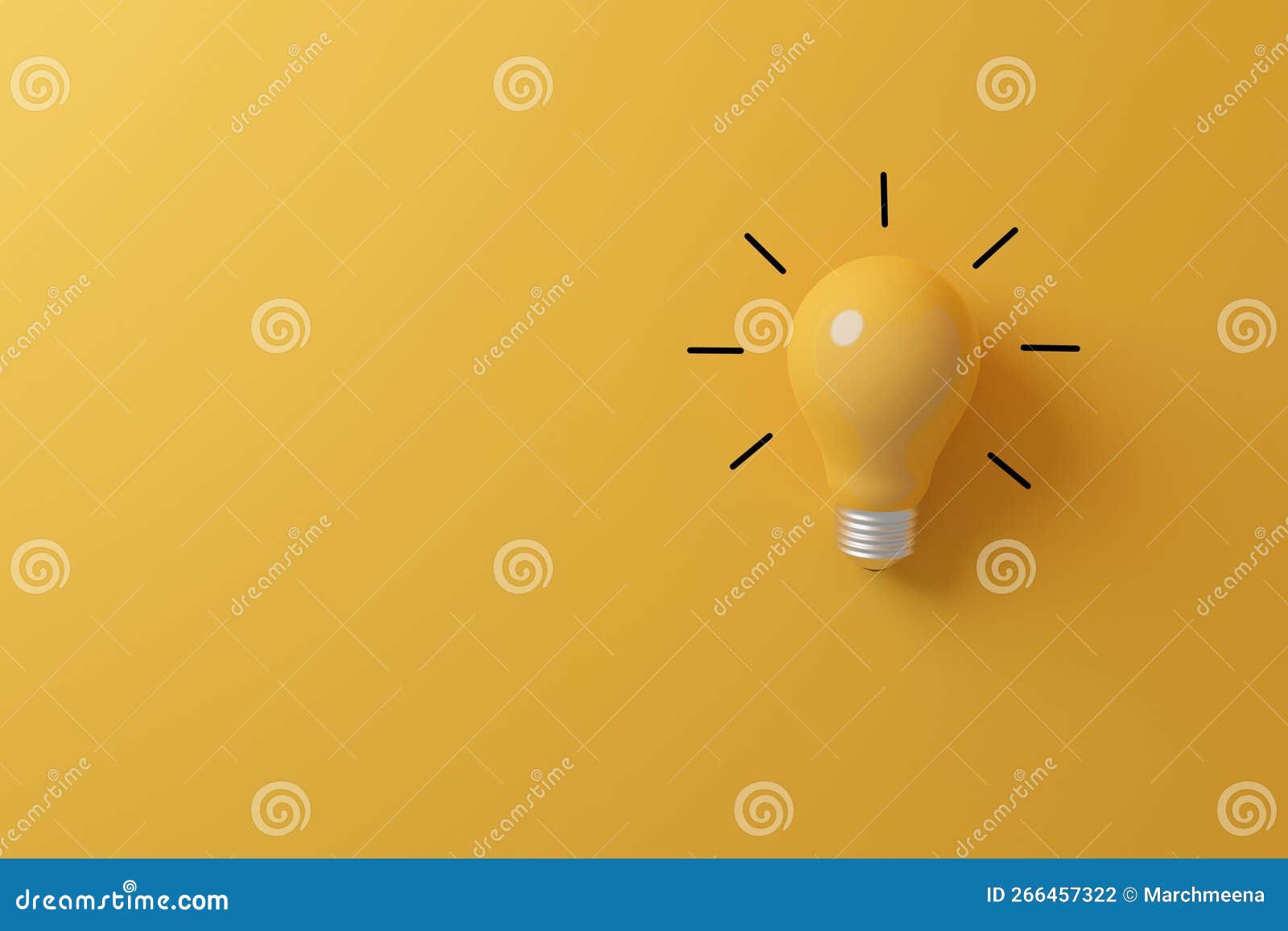 Light Bulb Yellow on Yellow Background Stock Illustration