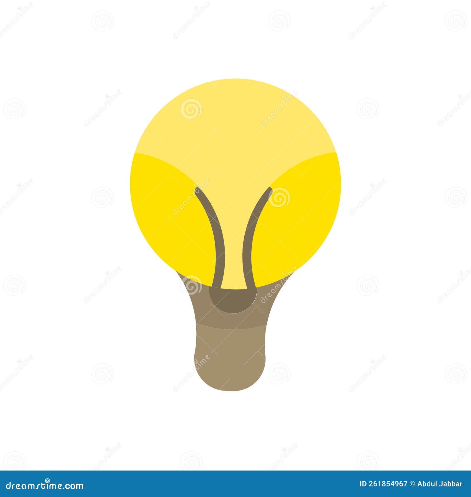 Light Bulb with Yellow Color Stock Illustration Illustration of