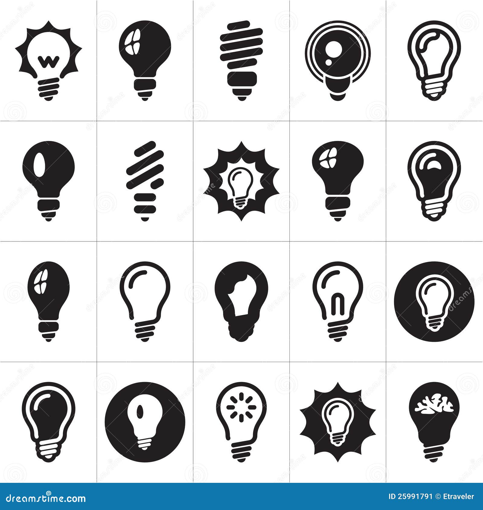 light bulbs. bulb icon set