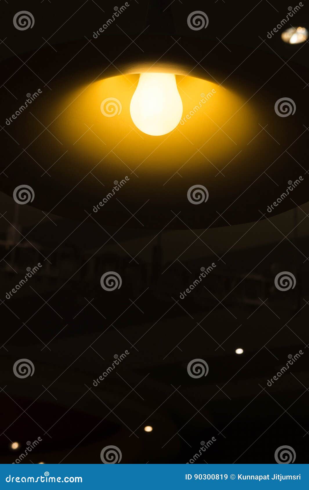Light Bulbs in the Dark Room Stock Image Image of lamp, glow 90300819