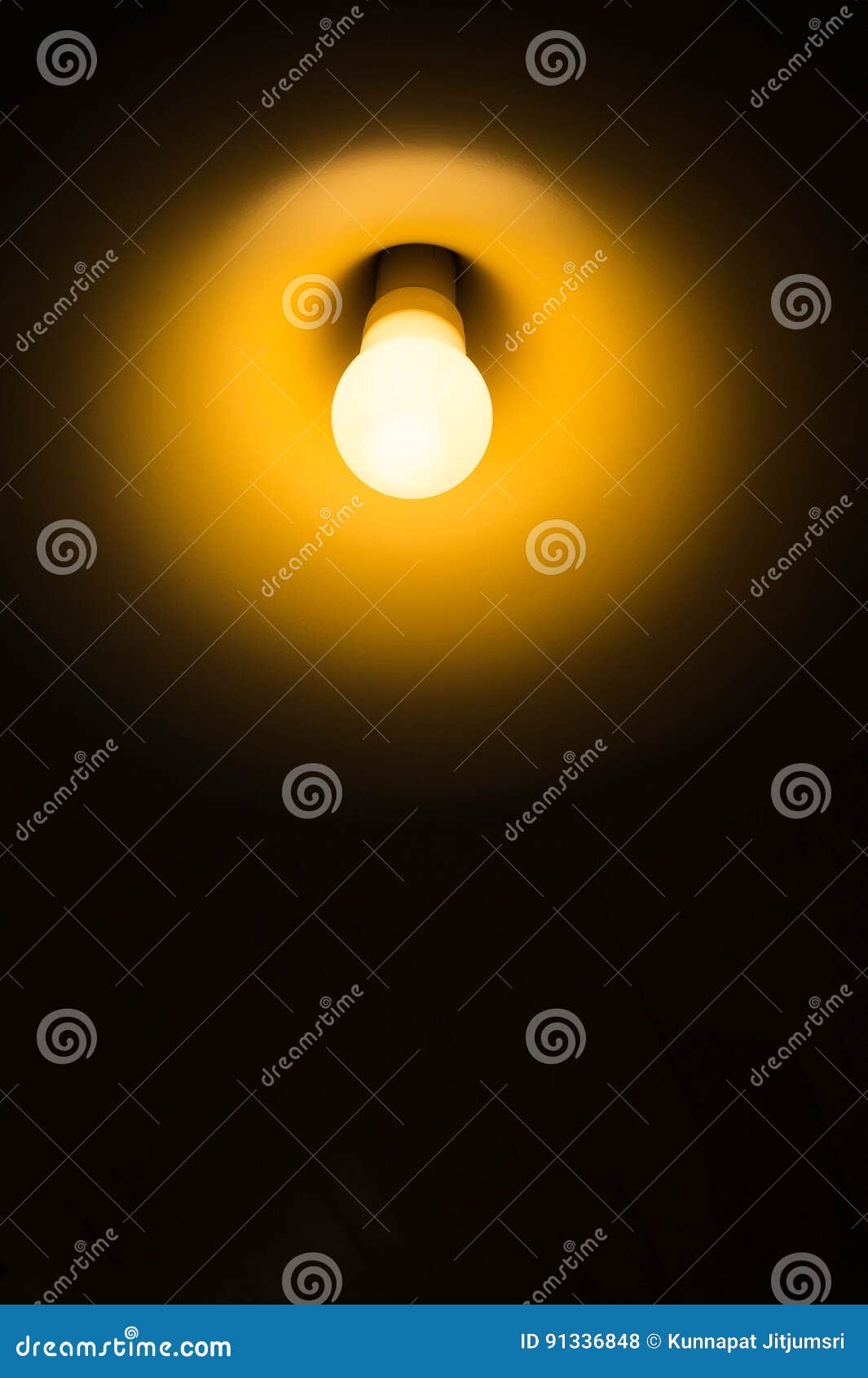 Light Bulbs in the Dark Room Stock Photo Image of glowing, lightbulb
