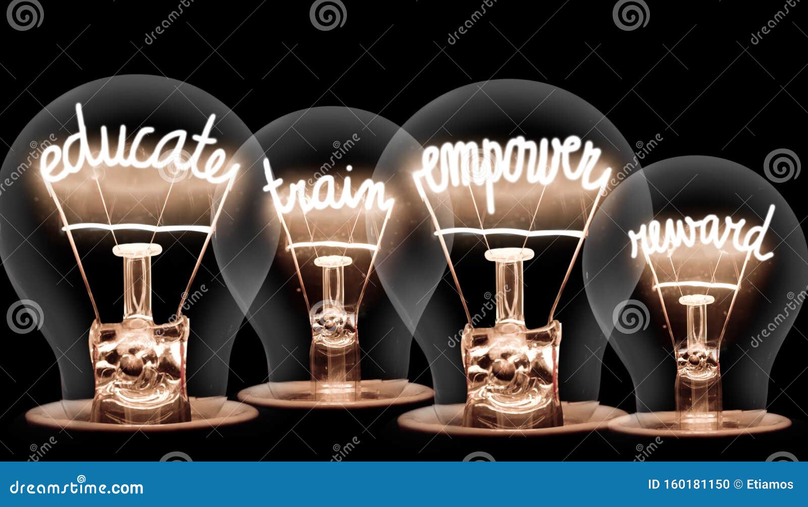 light bulbs with educate concept