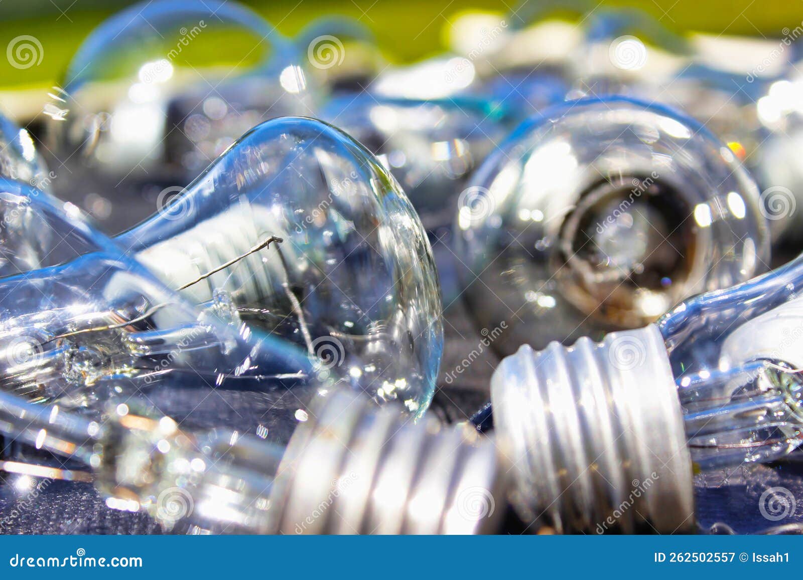 Light Bulbs or Lamps Incandescent. Lots of Lightbulbs with Perspective