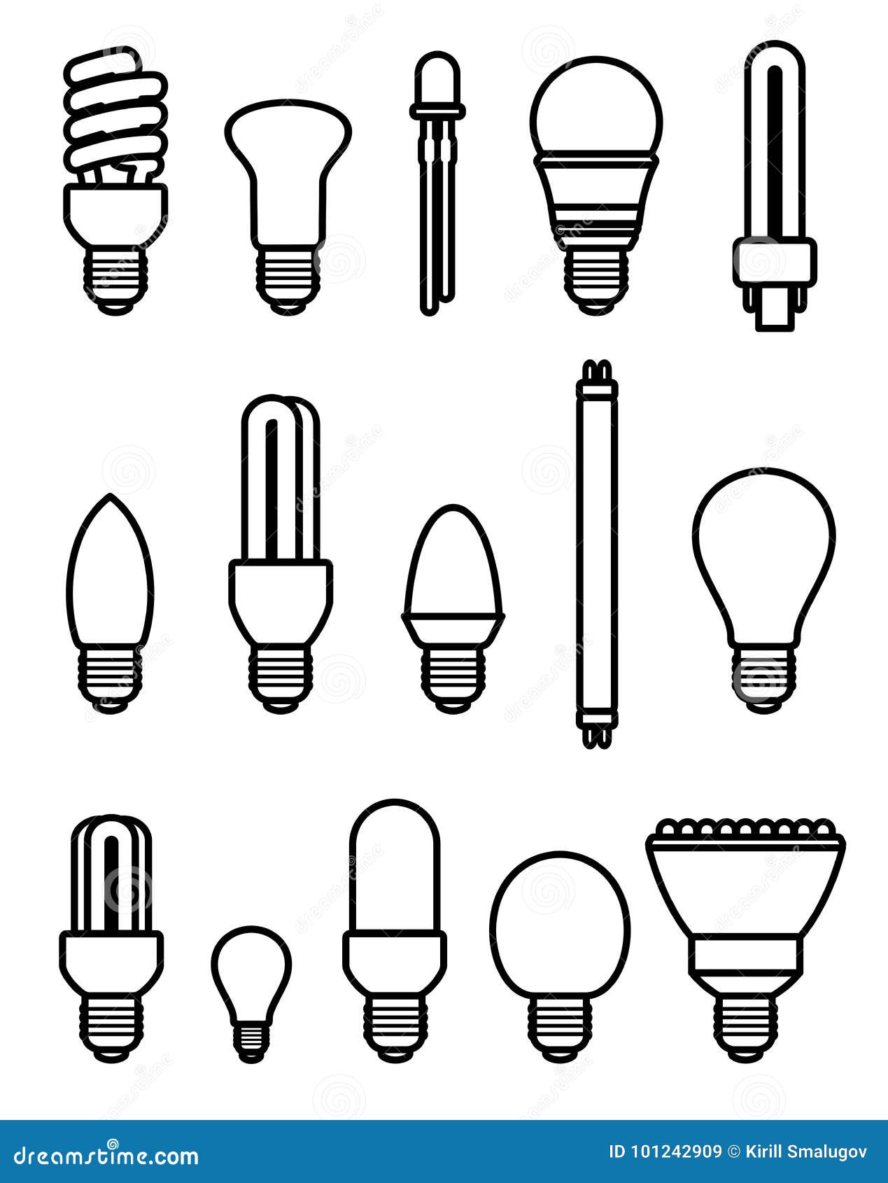 Light bulbs set. Vector stock vector. Illustration of light - 101242909