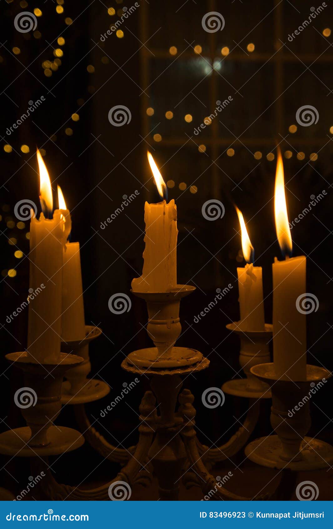The Light from the Candle in the Night Stock Image Image of night