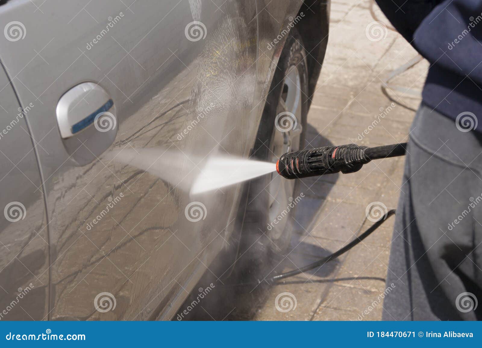 Light Car Wash with Flowing Water and Foam Stock Image Image of grime