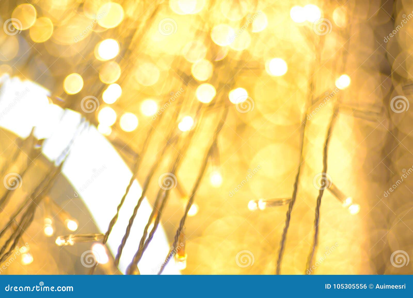 Light on Christmas Tree with Bokeh for Christmas and New Year Da Stock