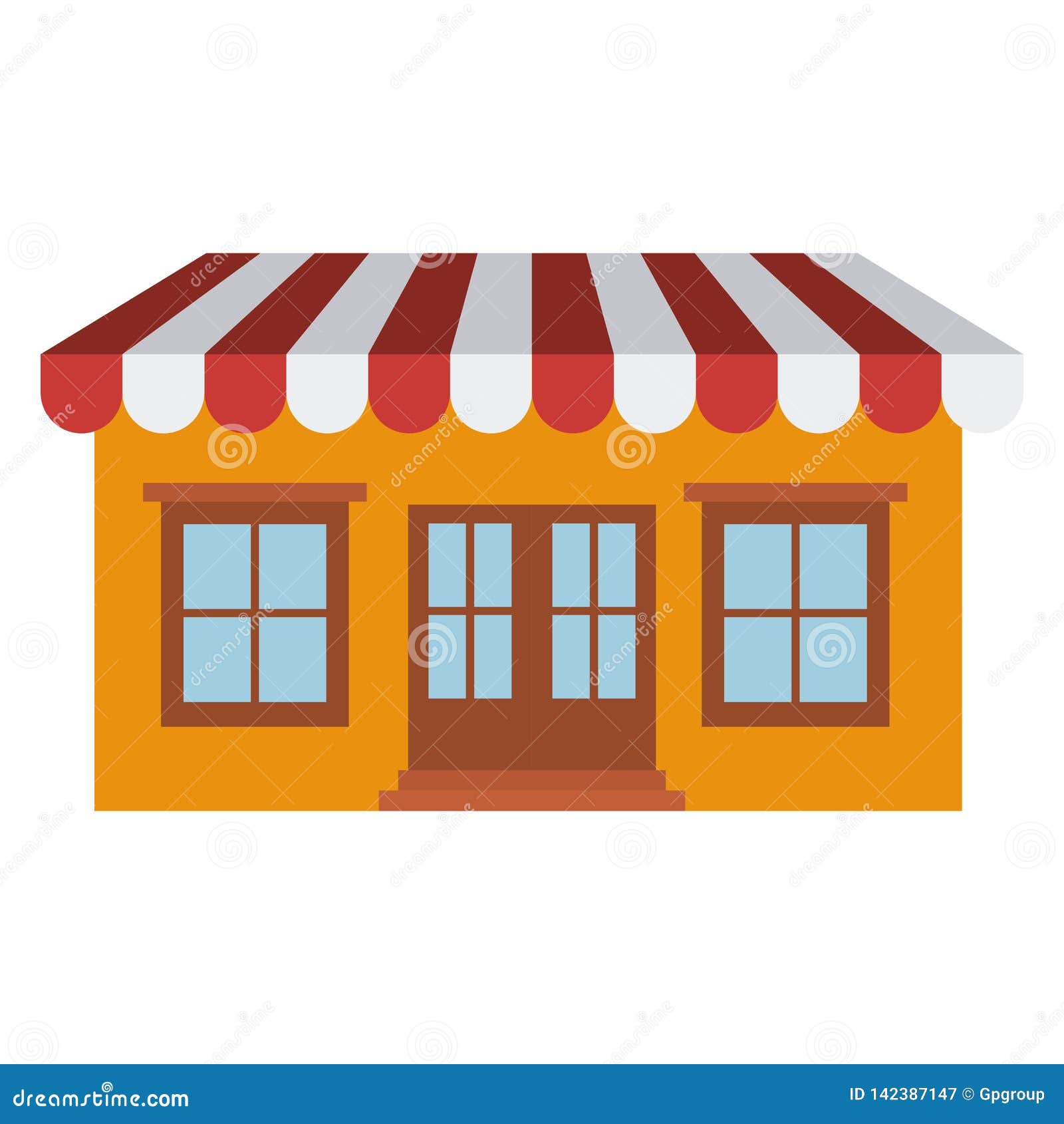 Download Light Color Silhouette Of Store With Awning Stock Vector - Illustration of residence ...