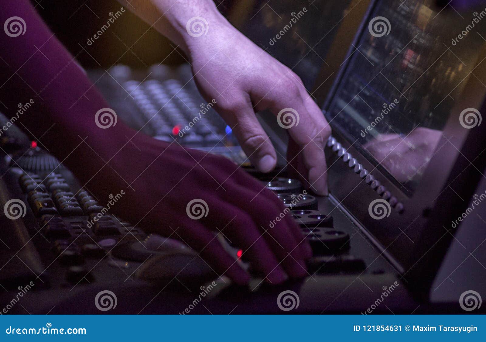 Light Console, Control Panel for Light. Stock Image Image of party