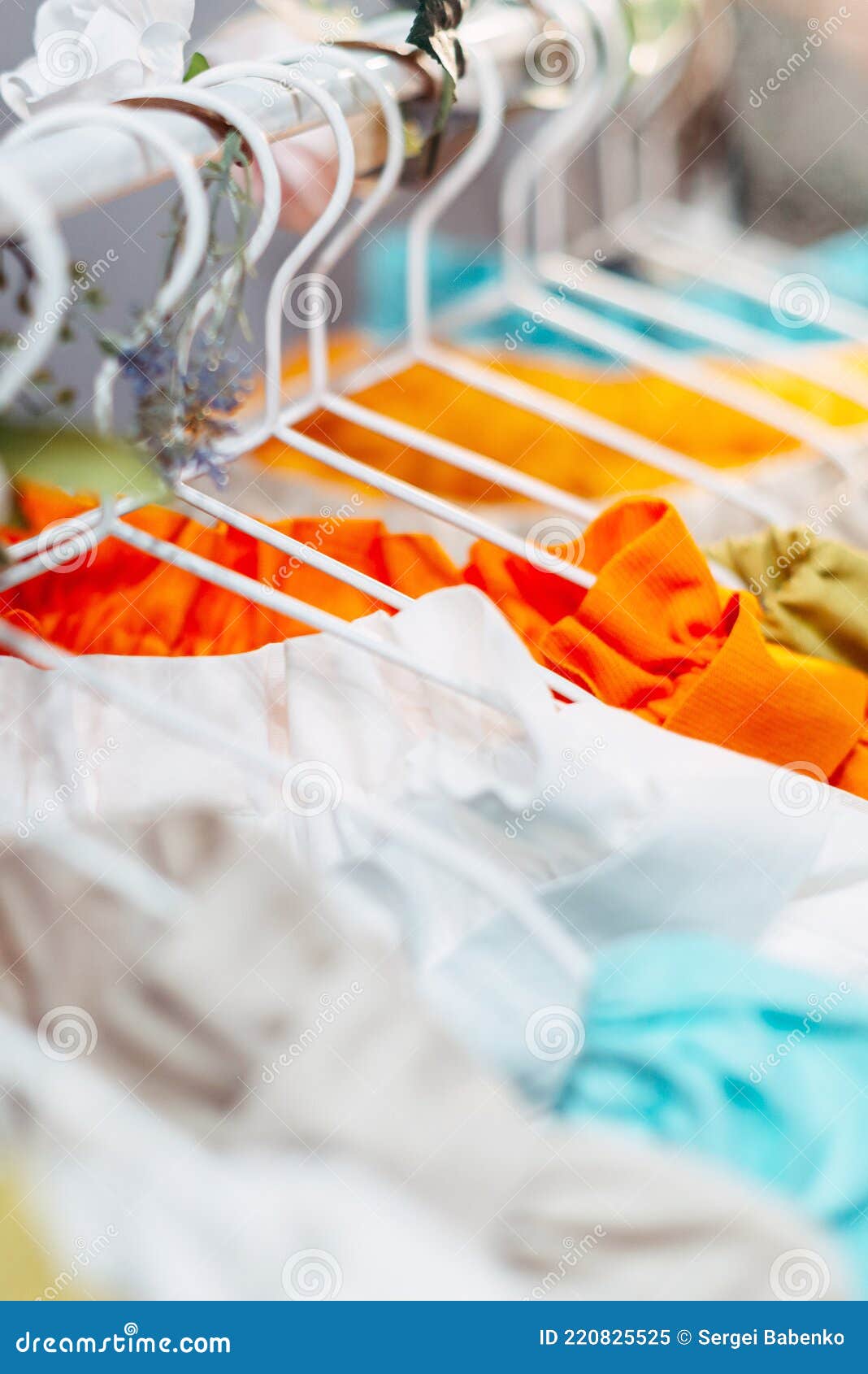 Light Craft Summer Dresses Hang on Hangers in the Store Stock Image