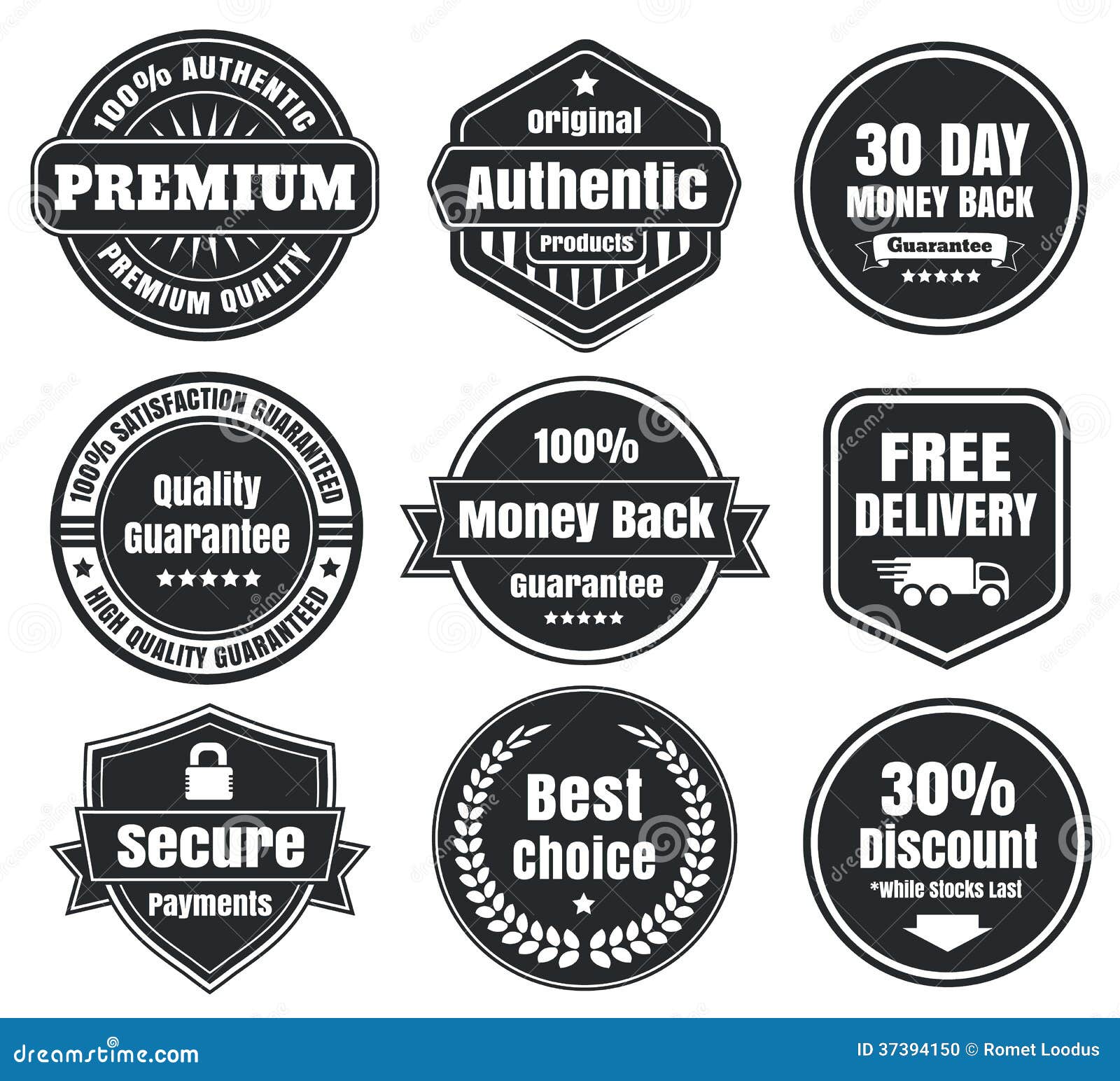 light and dark vintage ecommerce badges