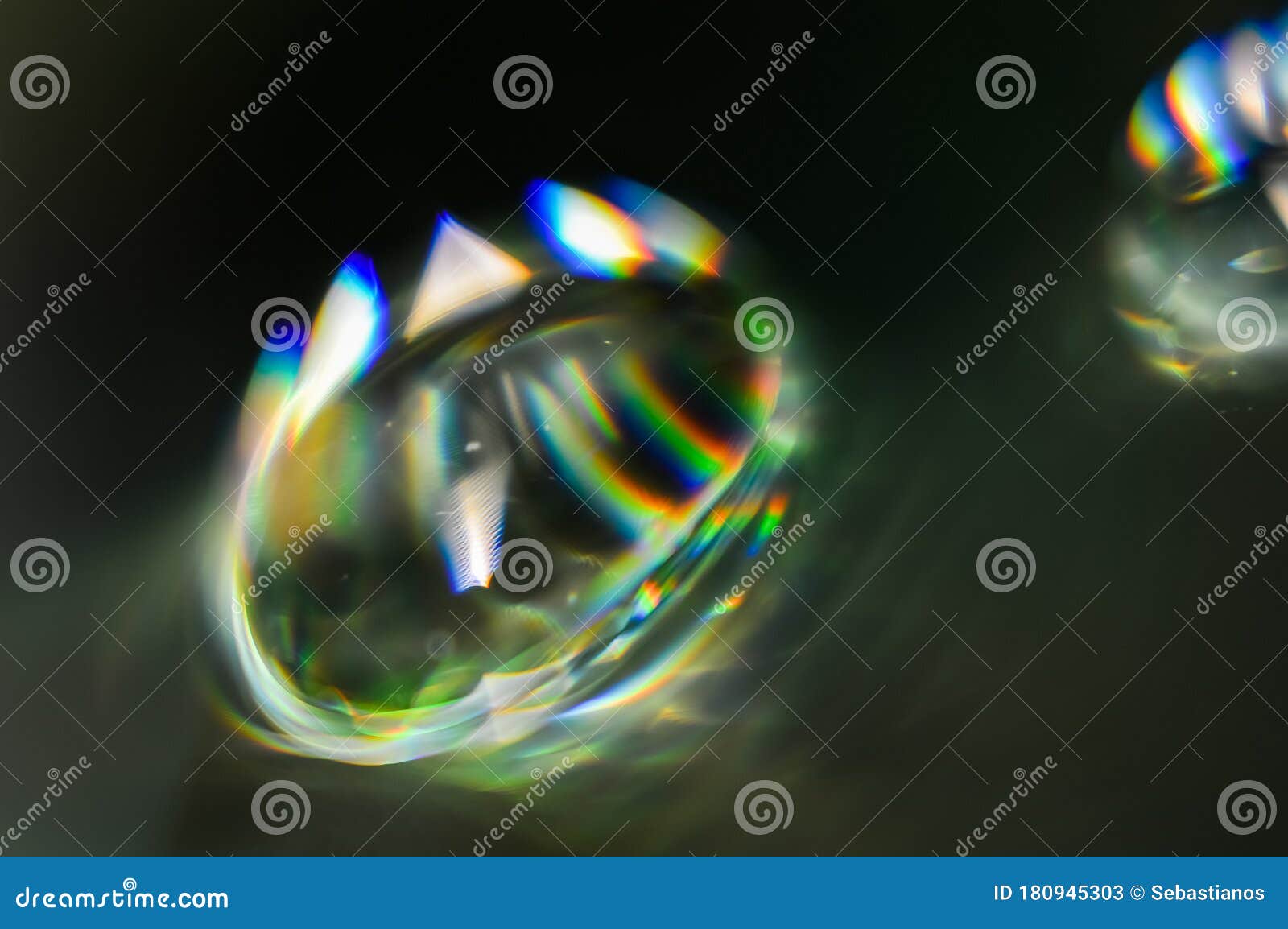  Light  Diffraction  Showing Rainbows On Water  Drops Stock 