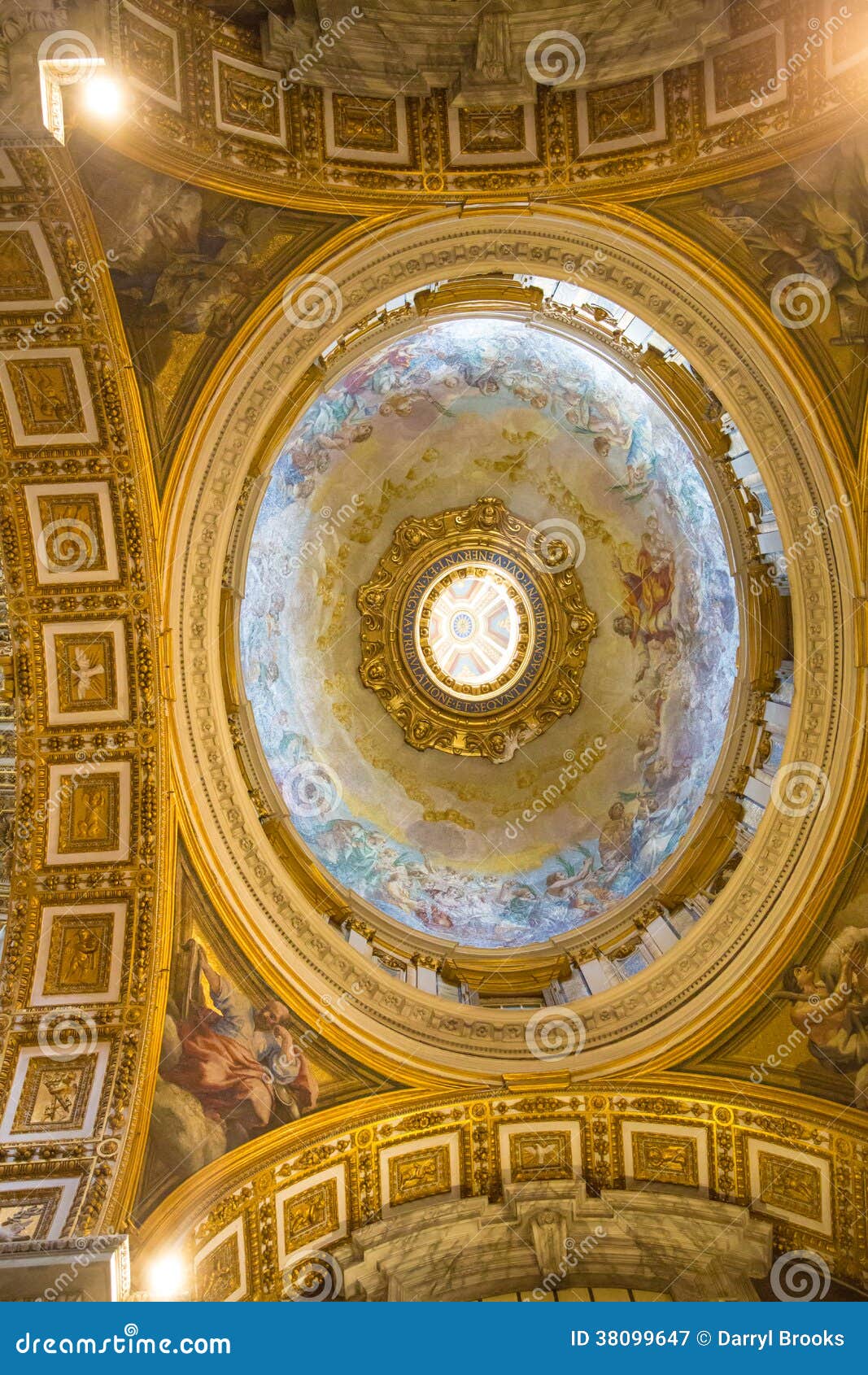 Light Through Dome In Saint Peters Ceiling Stock Image Image Of