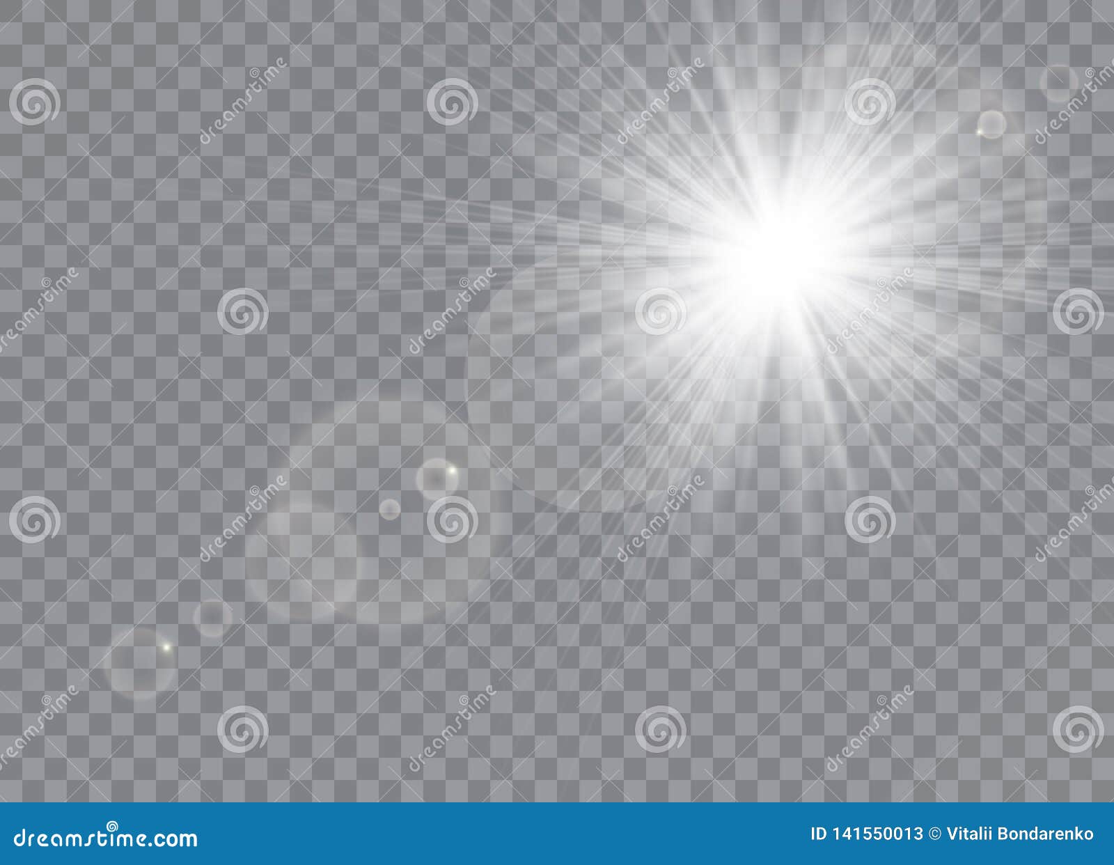 Light Flare Special Effect with Rays of Light. Stock Vector