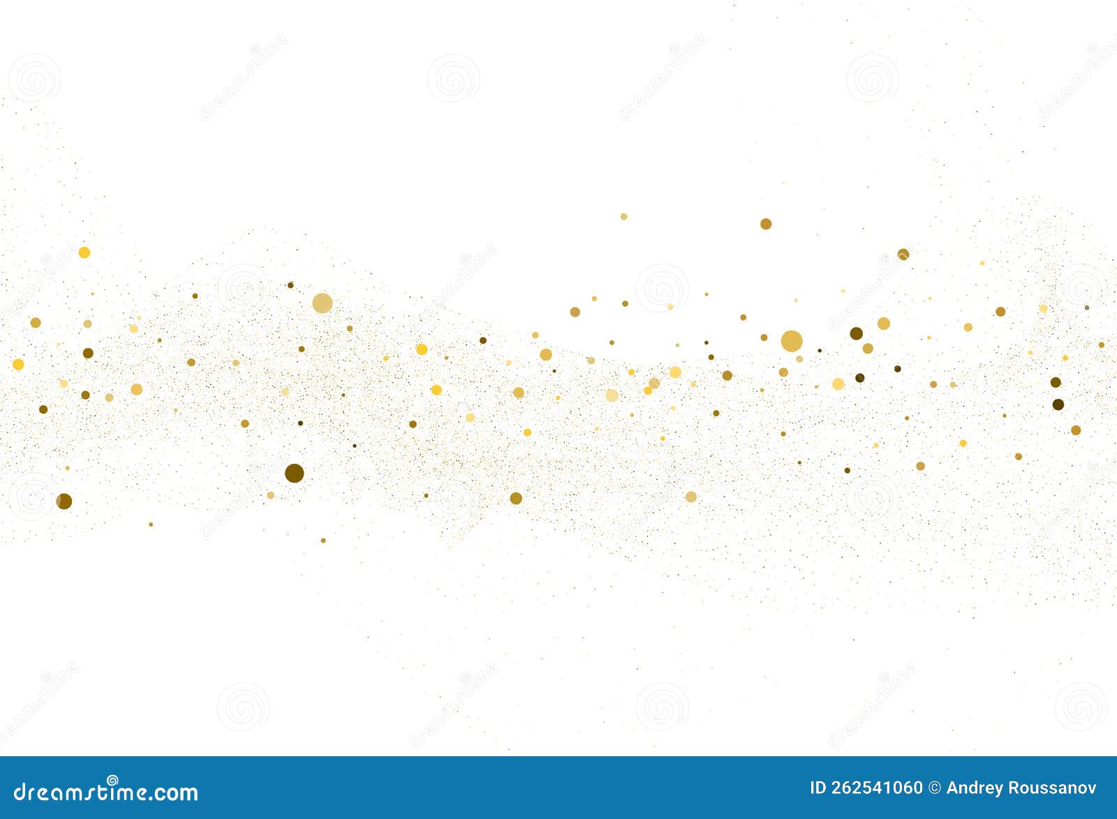 Light Gold Glitter Round Confetti Background. Stock Vector