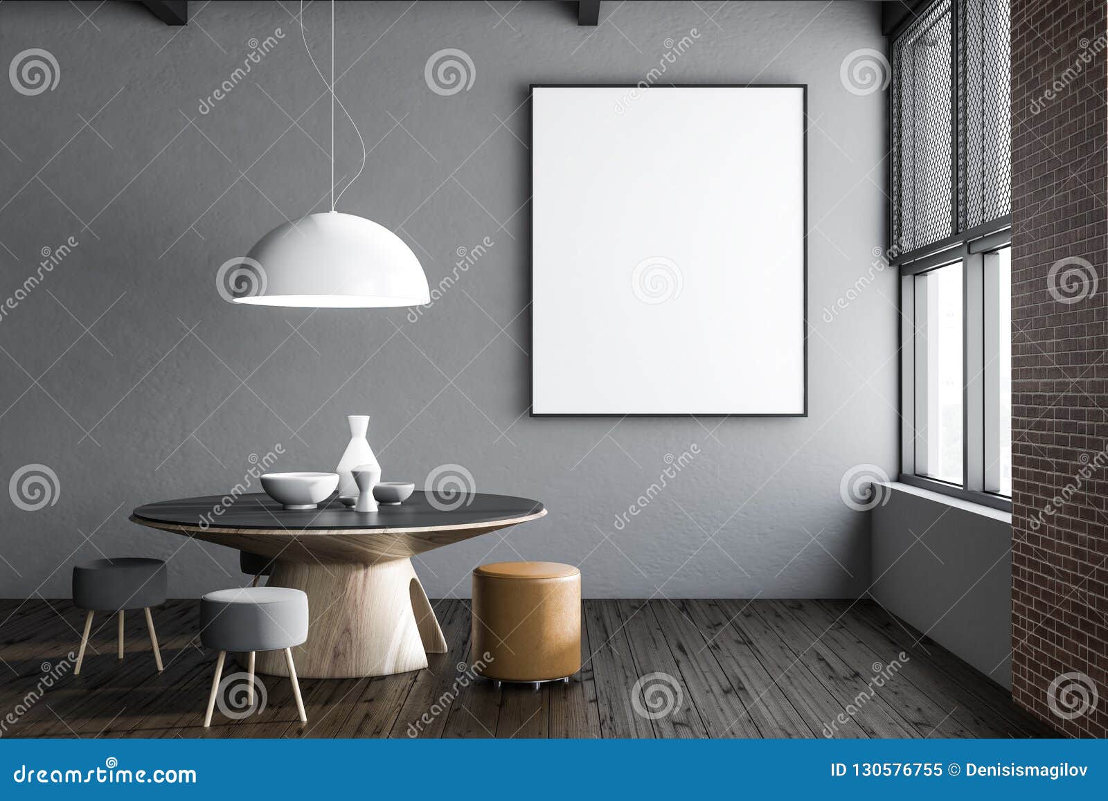 Light Gray Restaurant Poster Stock Illustration